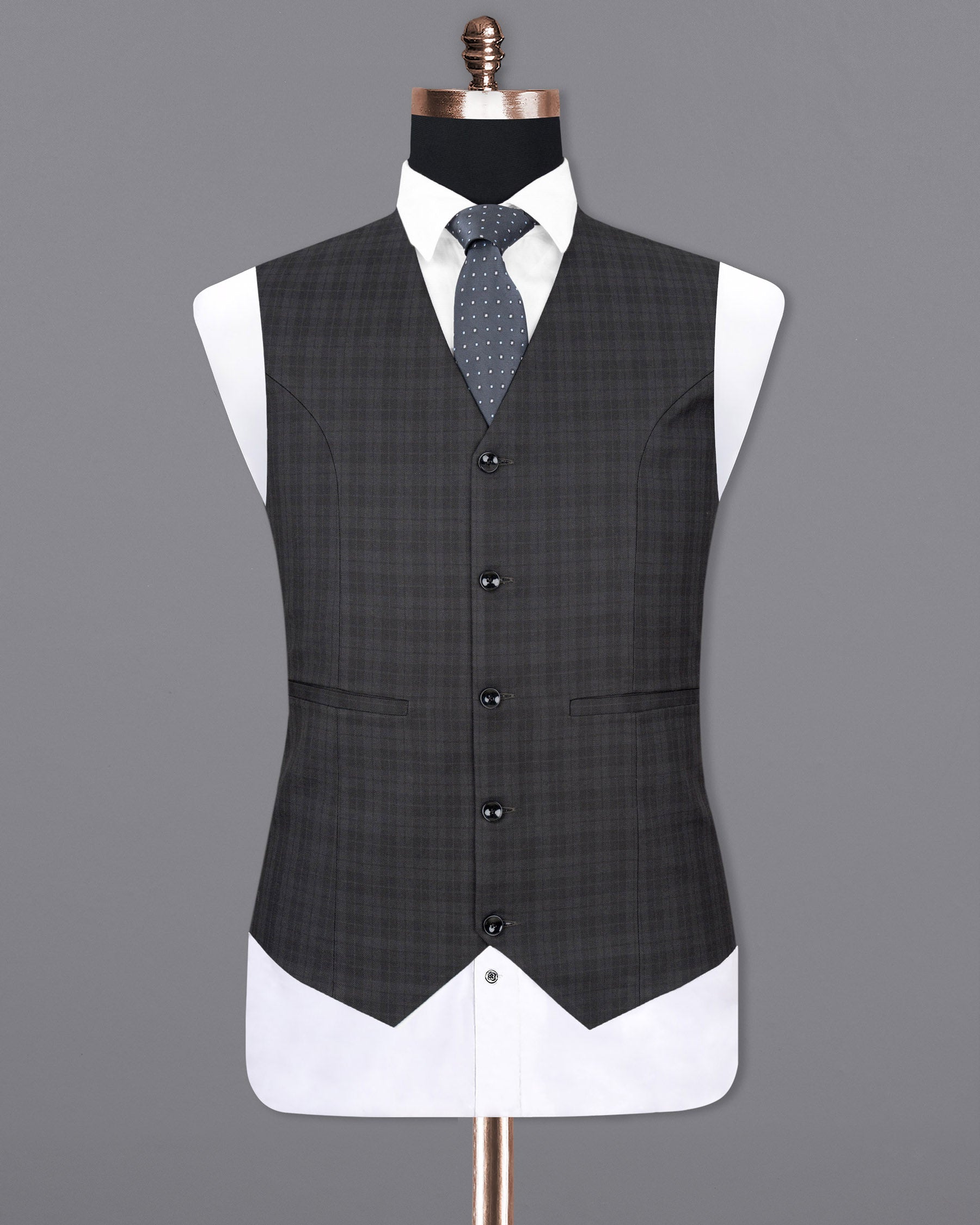 Mine Shaft Gray Plaid Waistcoat V1758-36, V1758-38, V1758-40, V1758-42, V1758-44, V1758-46, V1758-48, V1758-50, V1758-52, V1758-54, V1758-56, V1758-58, V1758-60