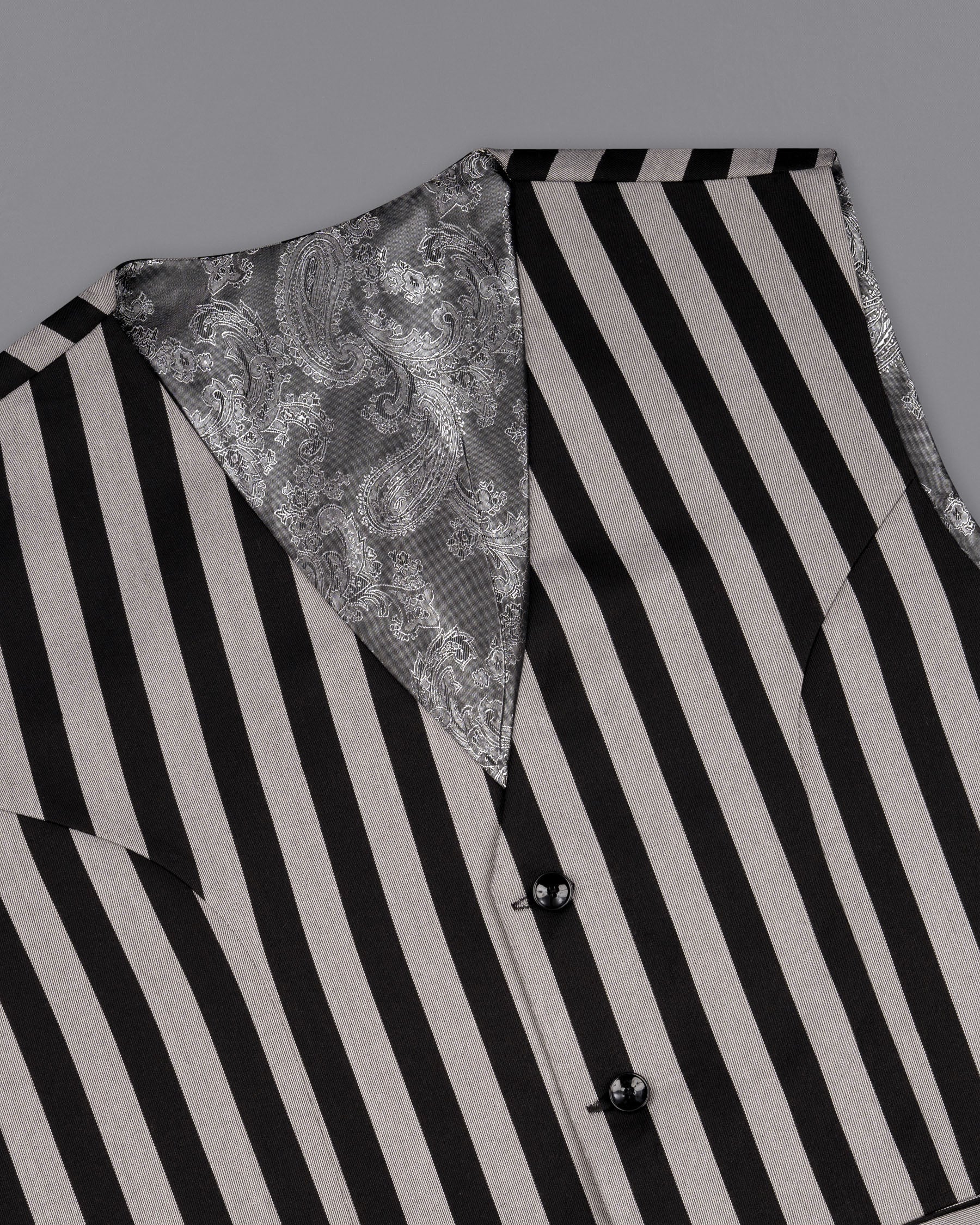 Nobel Grey with Black Striped Waistcoat V1781-36, V1781-38, V1781-40, V1781-42, V1781-44, V1781-46, V1781-48, V1781-50, V1781-52, V1781-54, V1781-56, V1781-58, V1781-60