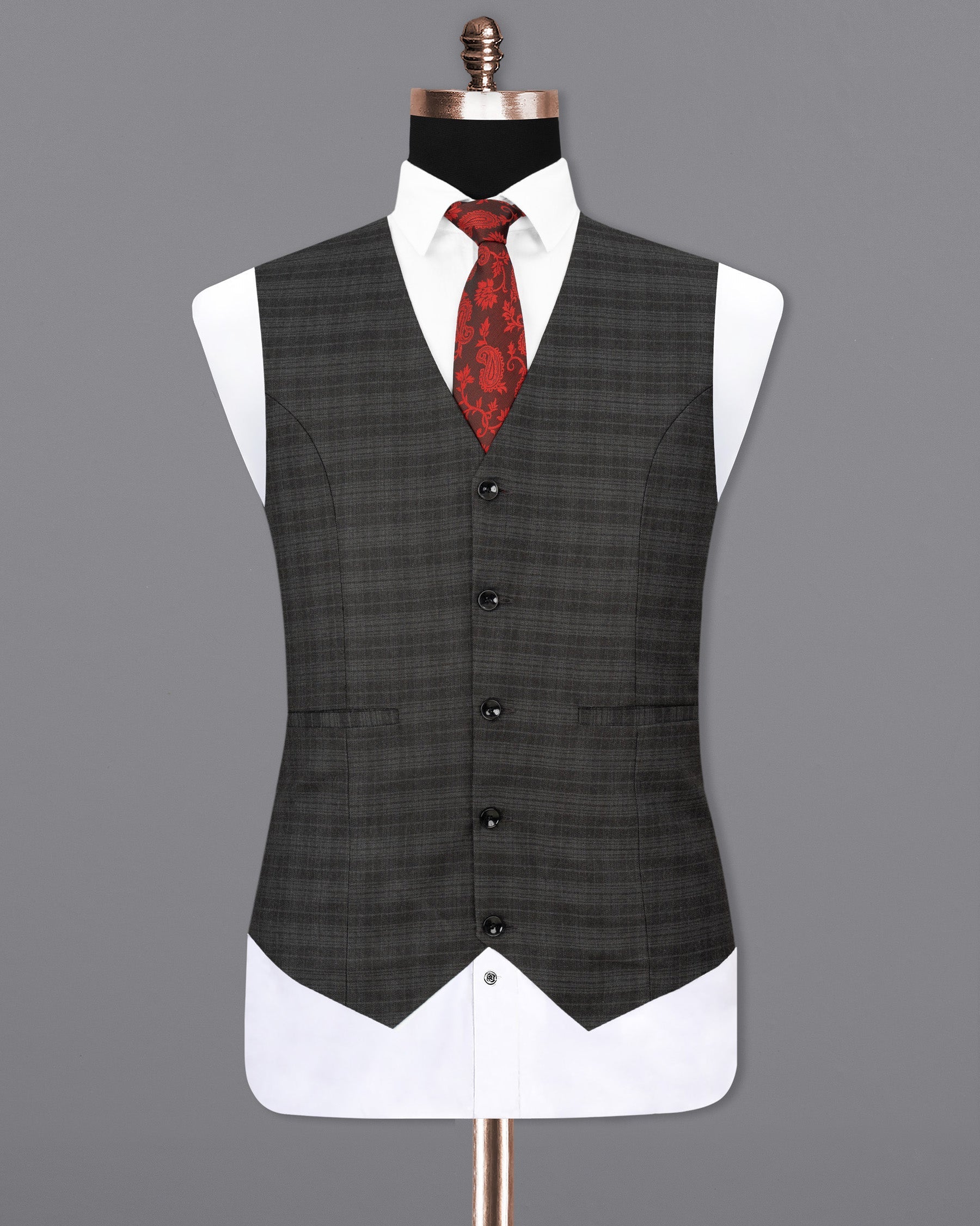 Iridium Grey Subtle Plaid Waistcoat V1782-36, V1782-38, V1782-40, V1782-42, V1782-44, V1782-46, V1782-48, V1782-50, V1782-52, V1782-54, V1782-56, V1782-58, V1782-60