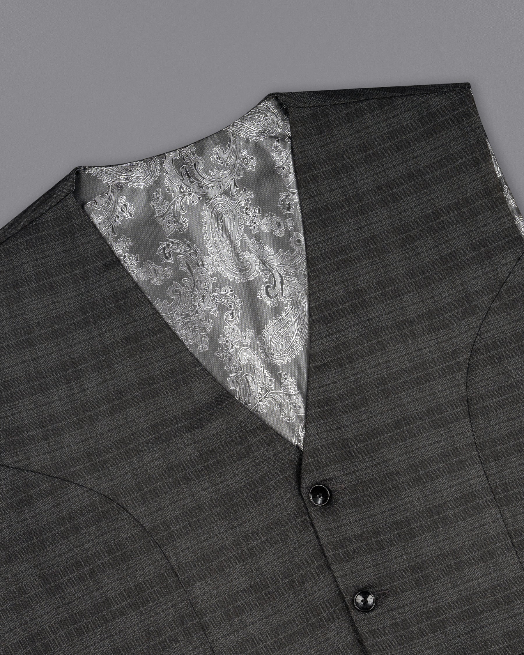 Iridium Grey Subtle Plaid Waistcoat V1782-36, V1782-38, V1782-40, V1782-42, V1782-44, V1782-46, V1782-48, V1782-50, V1782-52, V1782-54, V1782-56, V1782-58, V1782-60