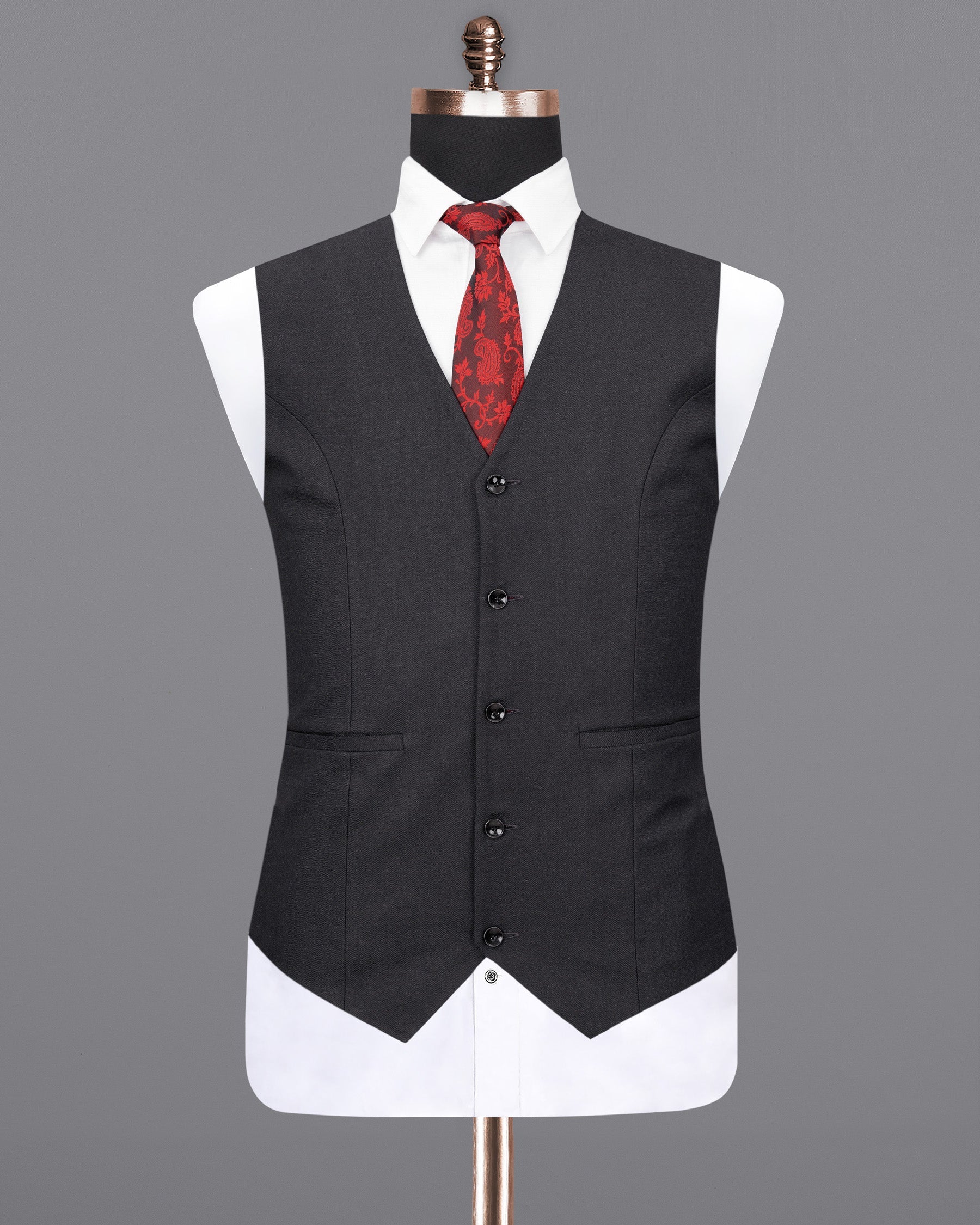 Mine Shaft Gray Waistcoat V1836-36, V1836-38, V1836-40, V1836-42, V1836-44, V1836-46, V1836-48, V1836-50, V1836-52, V1836-54, V1836-56, V1836-58, V1836-60