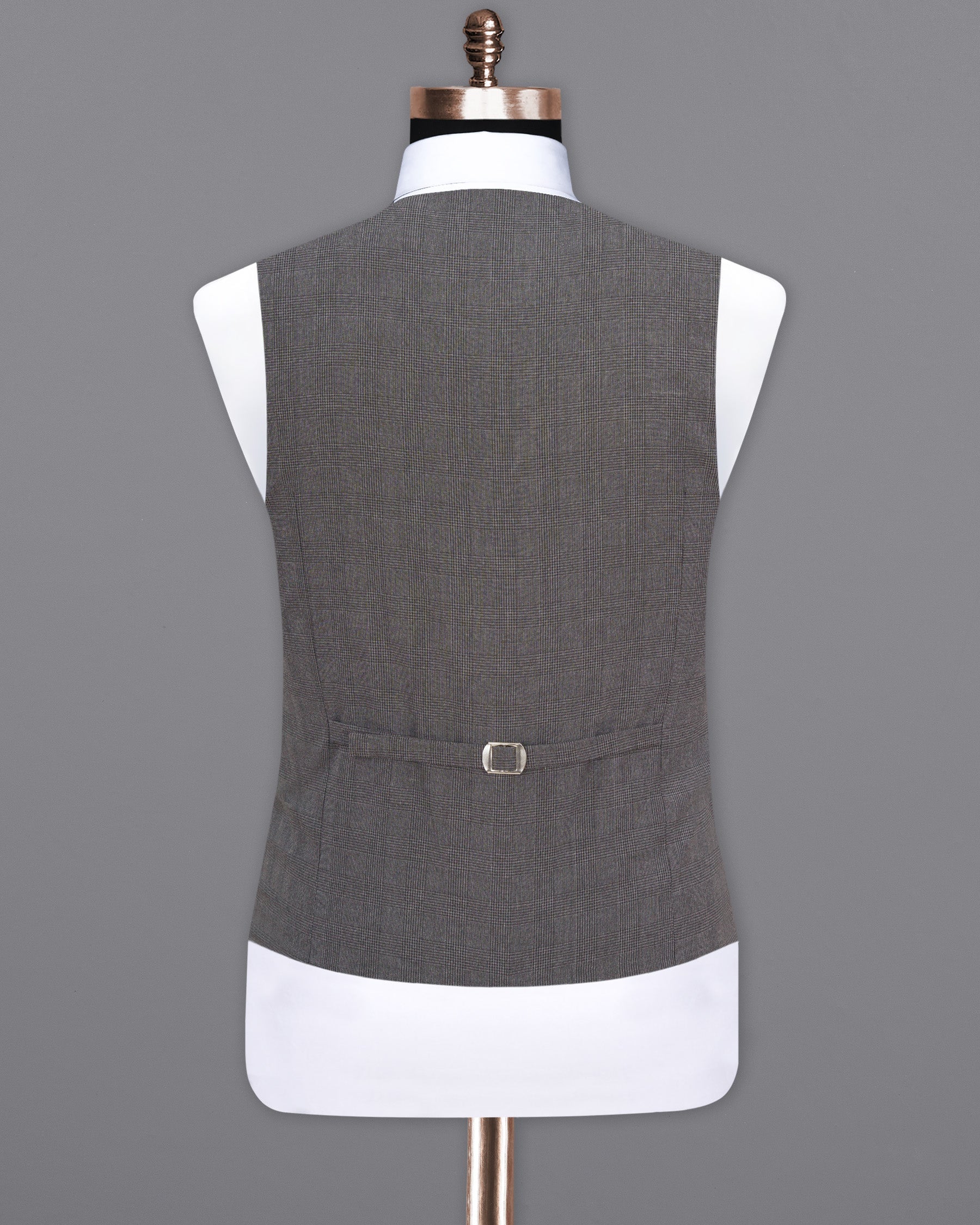 Wenge Gray Subtle Plaid Waistcoat V1844-36, V1844-38, V1844-40, V1844-42, V1844-44, V1844-46, V1844-48, V1844-50, V1844-52, V1844-54, V1844-56, V1844-58, V1844-60