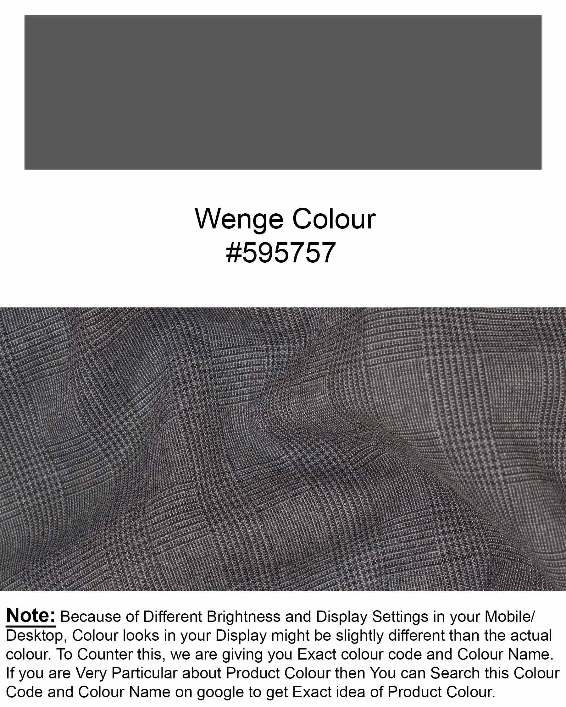 Wenge Gray Subtle Plaid Waistcoat V1844-36, V1844-38, V1844-40, V1844-42, V1844-44, V1844-46, V1844-48, V1844-50, V1844-52, V1844-54, V1844-56, V1844-58, V1844-60