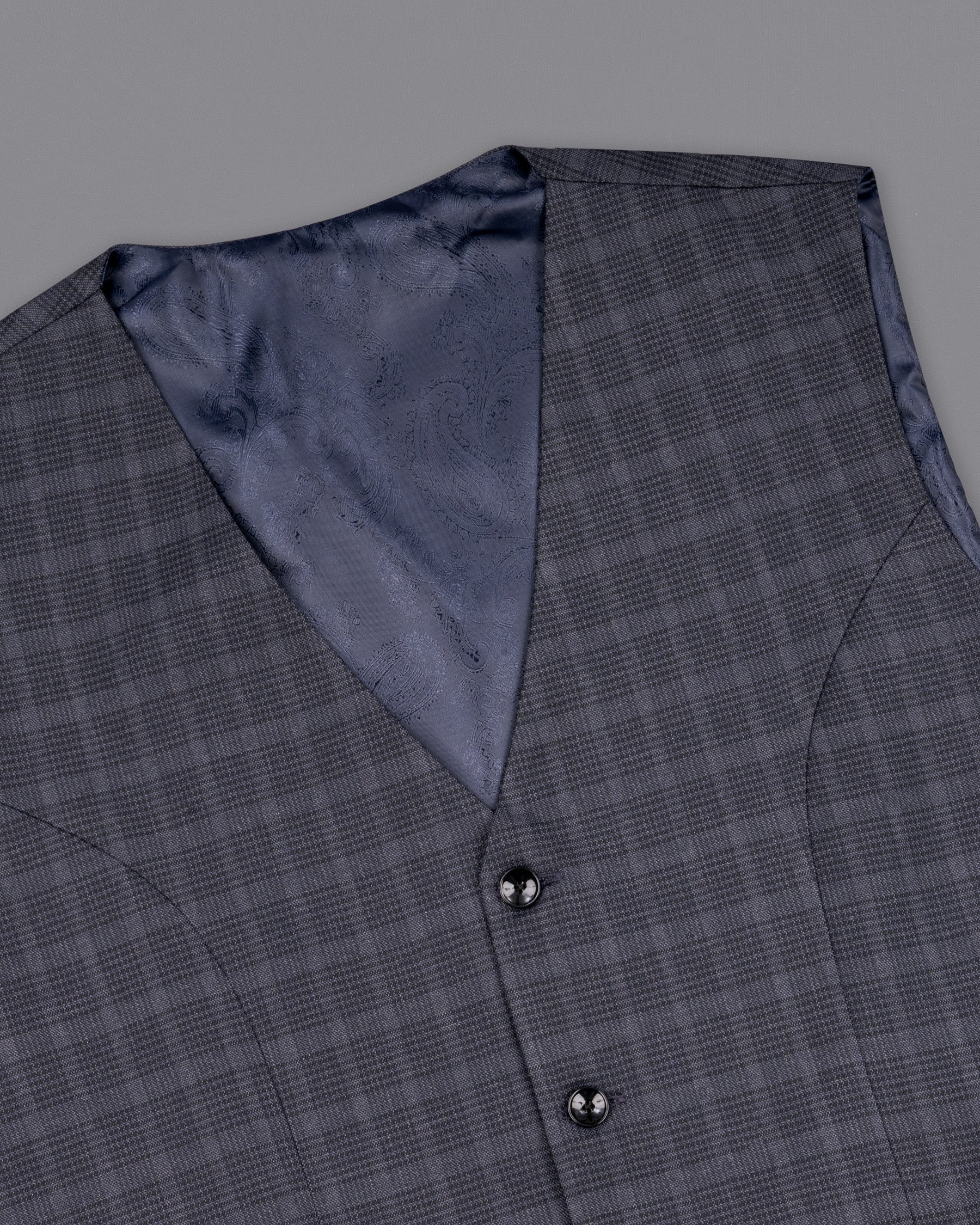 Gravel Gray Plaid Waistcoat