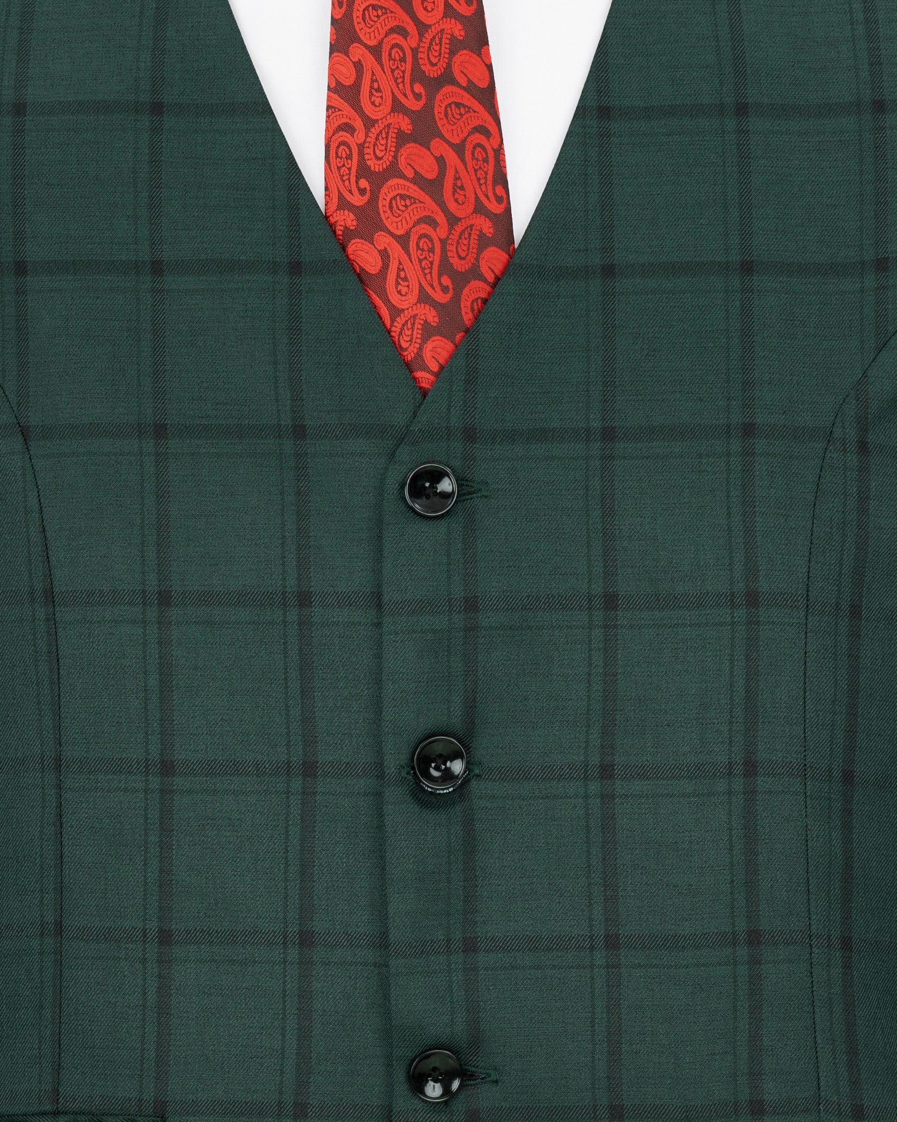 Plantation Green Windowpane Waistcoat V1858-36, V1858-38, V1858-40, V1858-42, V1858-44, V1858-46, V1858-48, V1858-50, V1858-52, V1858-54, V1858-56, V1858-58, V1858-60