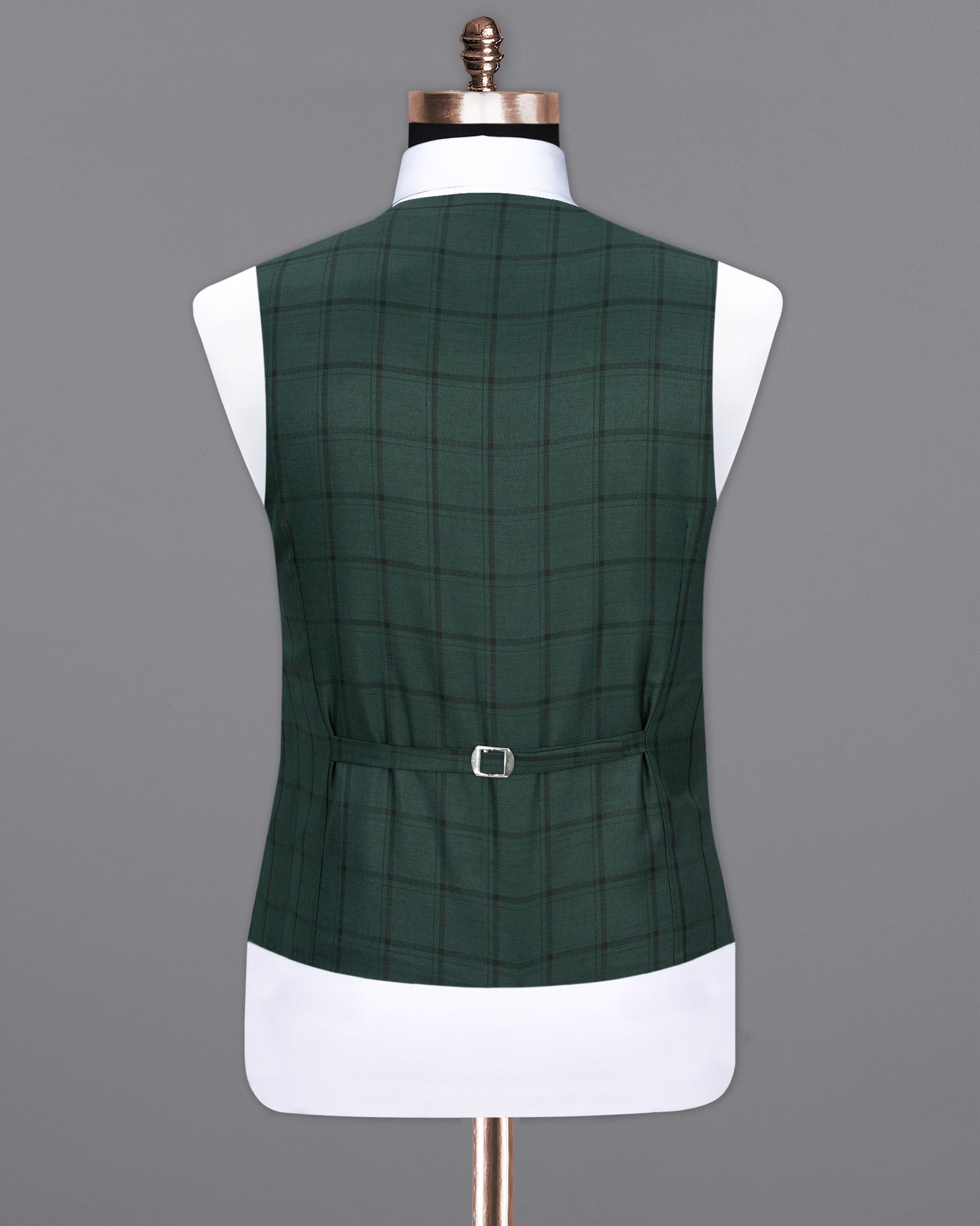 Plantation Green Windowpane Waistcoat V1858-36, V1858-38, V1858-40, V1858-42, V1858-44, V1858-46, V1858-48, V1858-50, V1858-52, V1858-54, V1858-56, V1858-58, V1858-60