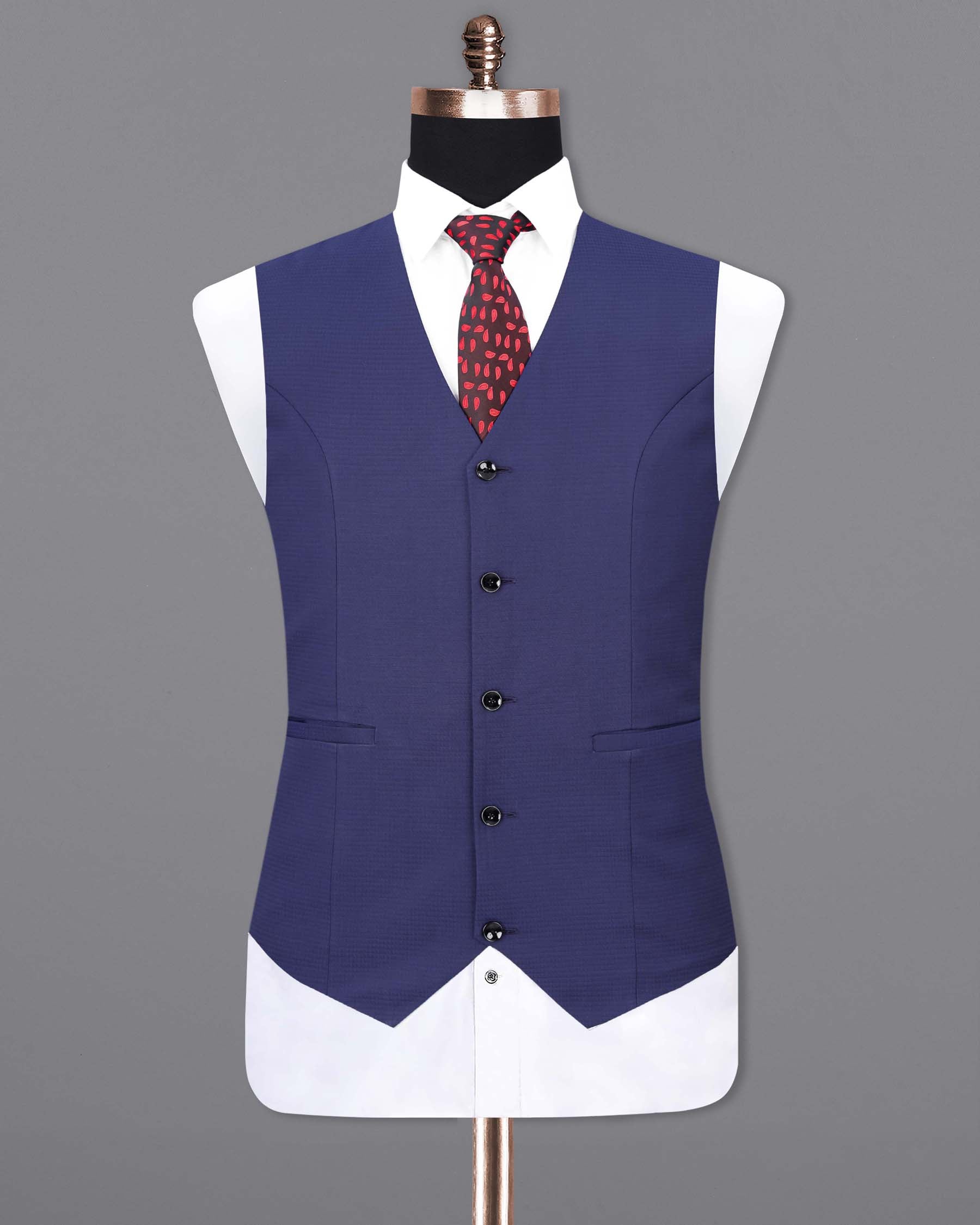 Jacarta Blue Triangle Textured Waistcoat V1867-36, V1867-38, V1867-40, V1867-42, V1867-44, V1867-46, V1867-48, V1867-50, V1867-52, V1867-54, V1867-56, V1867-58, V1867-60