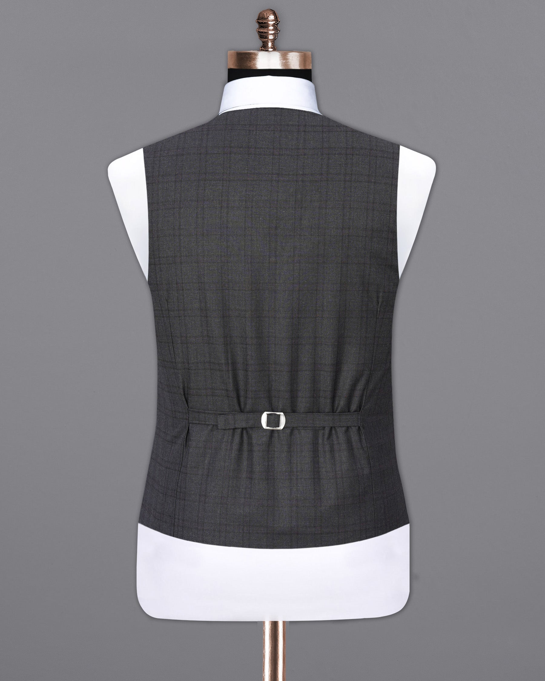 Gravel Gray Plaid  Waistcoat V1887-36, V1887-38, V1887-40, V1887-42, V1887-44, V1887-46, V1887-48, V1887-50, V1887-52, V1887-54, V1887-56, V1887-58, V1887-60