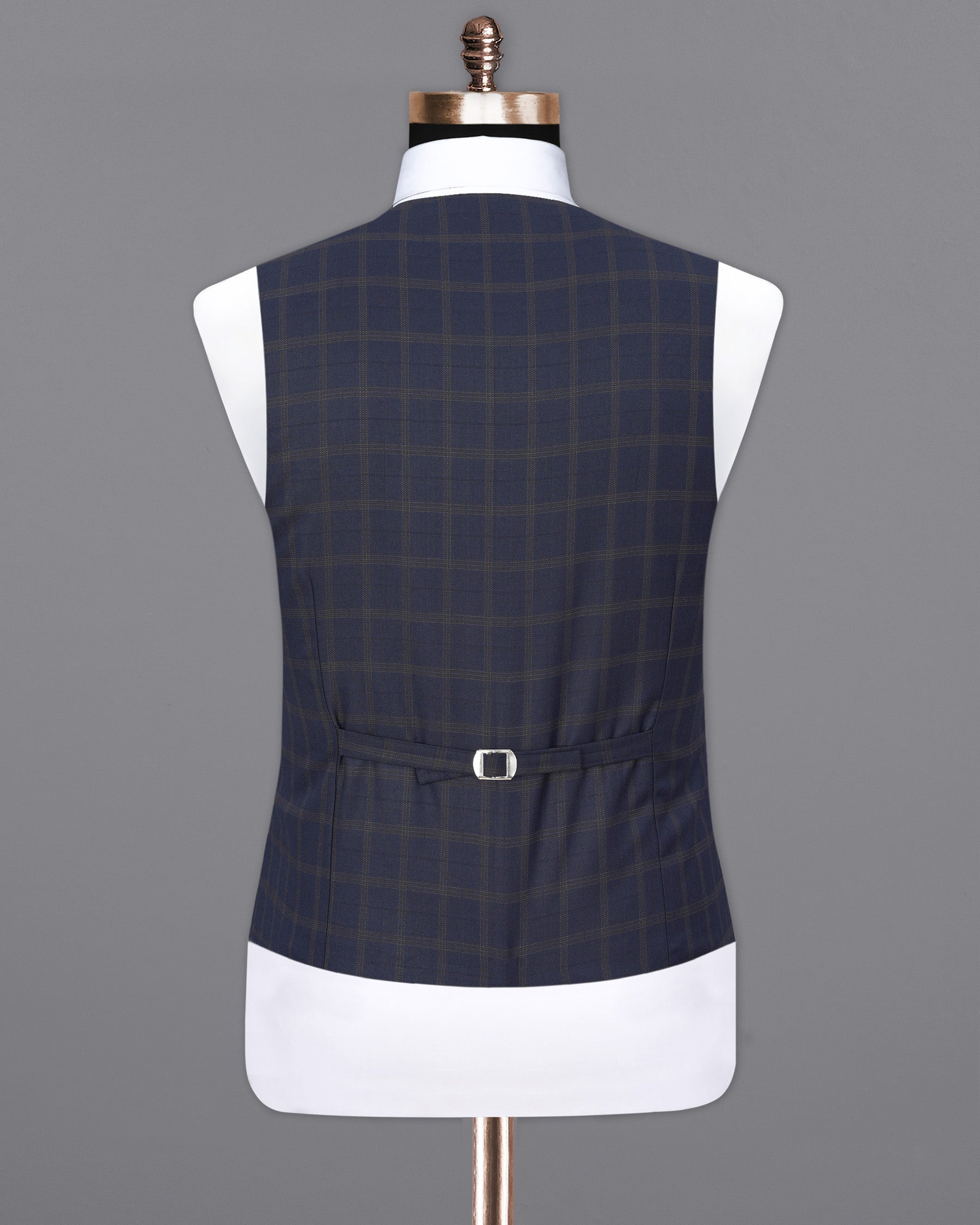 Gunmetal Blue Plaid Waistcoat V1892-36, V1892-38, V1892-40, V1892-42, V1892-44, V1892-46, V1892-48, V1892-50, V1892-52, V1892-54, V1892-56, V1892-58, V1892-60