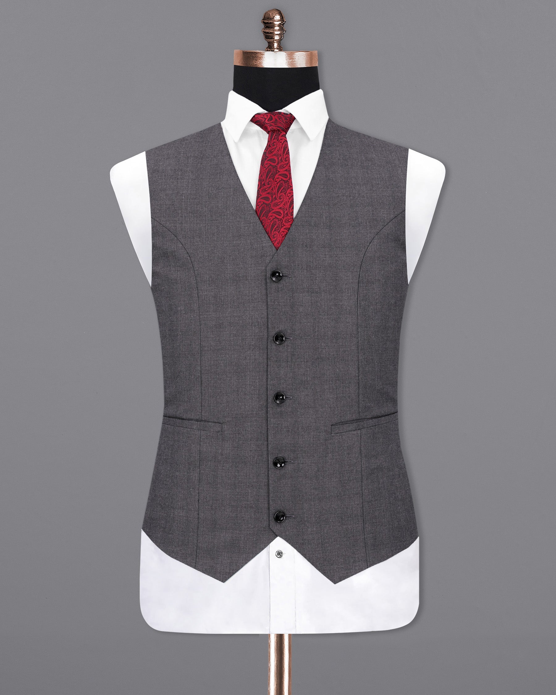 Gravel Gray Textured Waistcoat V1917-36, V1917-38, V1917-40, V1917-42, V1917-44, V1917-46, V1917-48, V1917-50, V1917-52, V1917-54, V1917-56, V1917-58, V1917-60