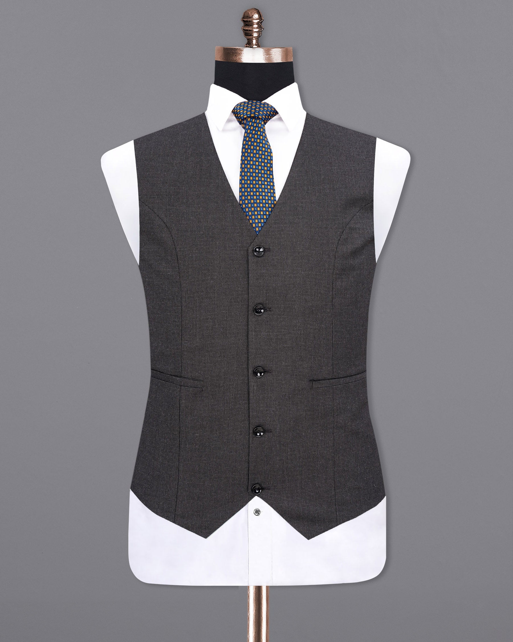 Baltic Sea Grey Textured Waistcoat V1925-36, V1925-38, V1925-40, V1925-42, V1925-44, V1925-46, V1925-48, V1925-50, V1925-52, V1925-54, V1925-56, V1925-58, V1925-60