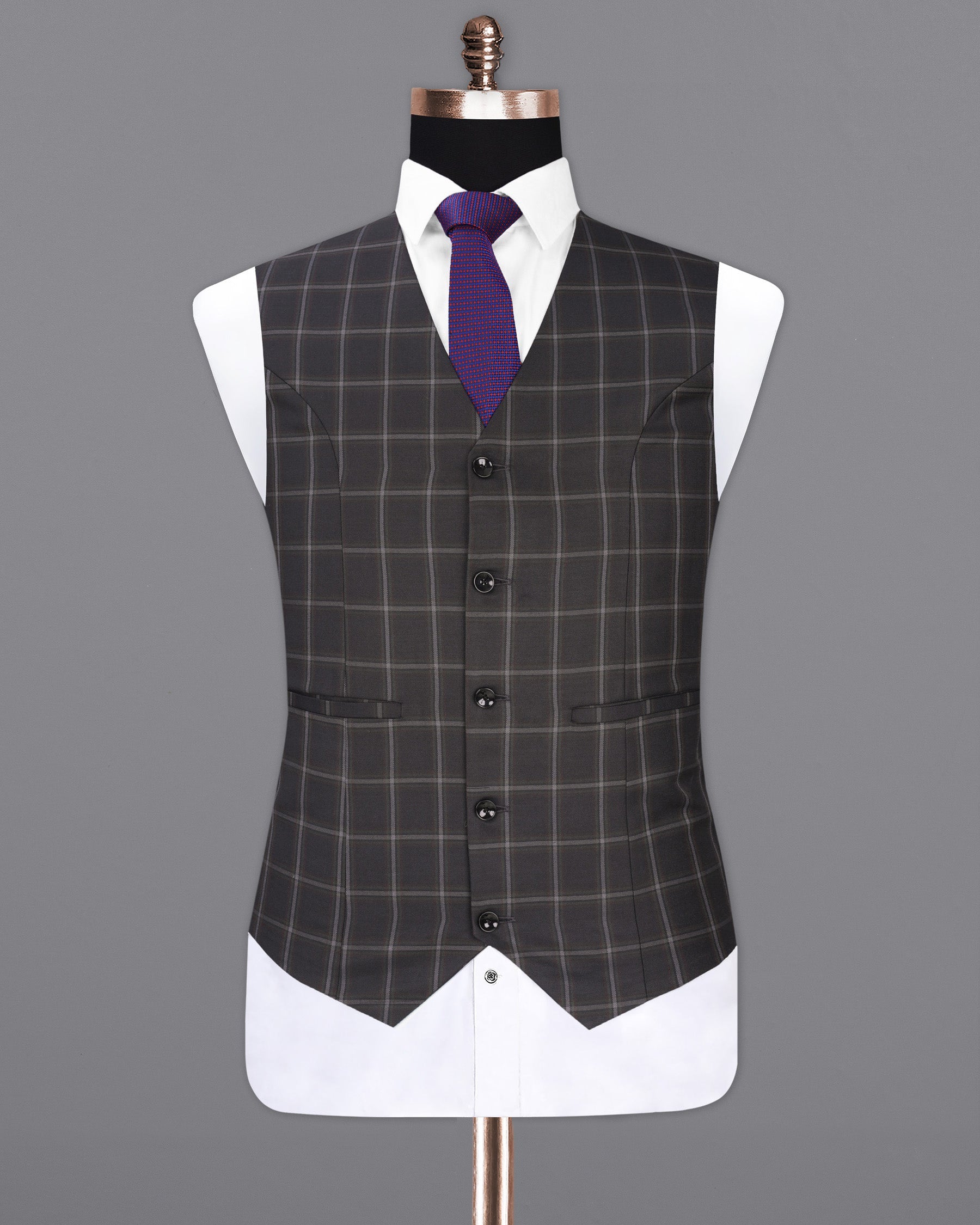 Baltic Sea Plaid Waistcoat V1927-36, V1927-38, V1927-40, V1927-42, V1927-44, V1927-46, V1927-48, V1927-50, V1927-52, V1927-54, V1927-56, V1927-58, V1927-60