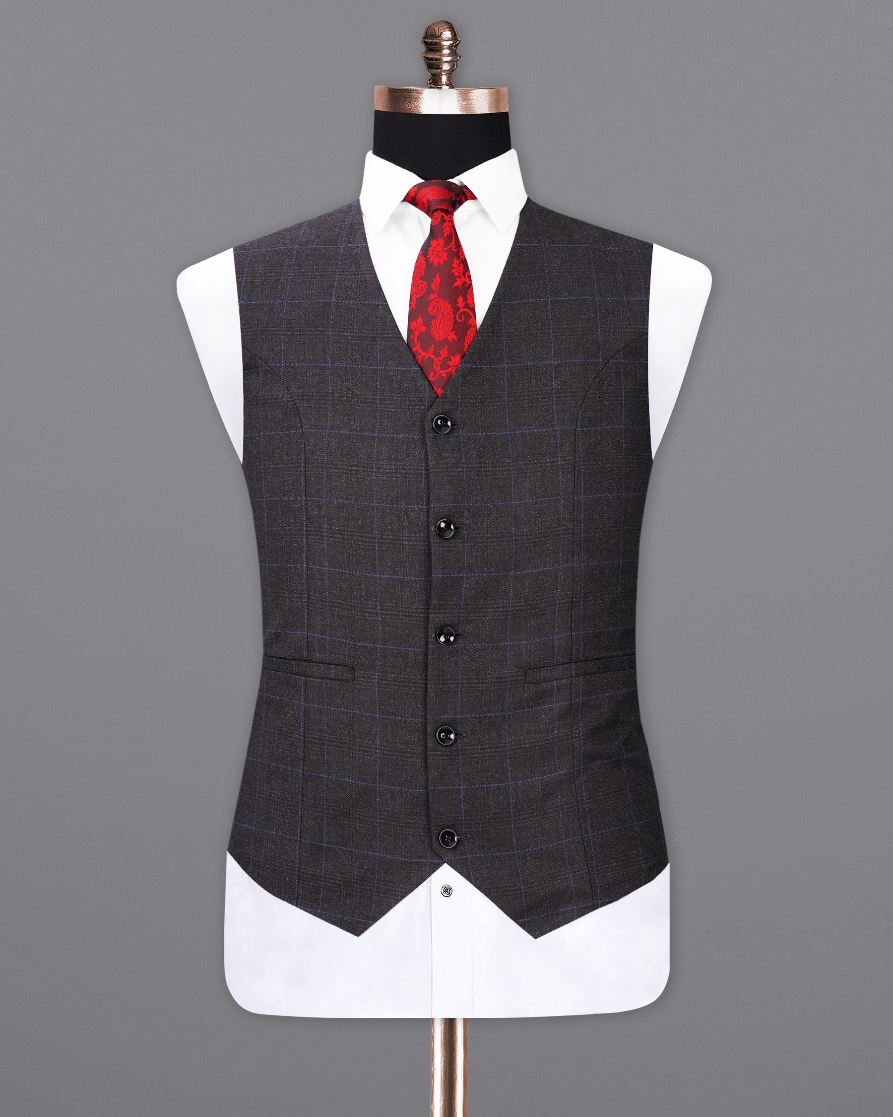 Eclipse Gray Plaid Waistcoat V1954-36, V1954-38, V1954-40, V1954-42, V1954-44, V1954-46, V1954-48, V1954-50, V1954-52, V1954-54, V1954-56, V1954-58, V1954-60