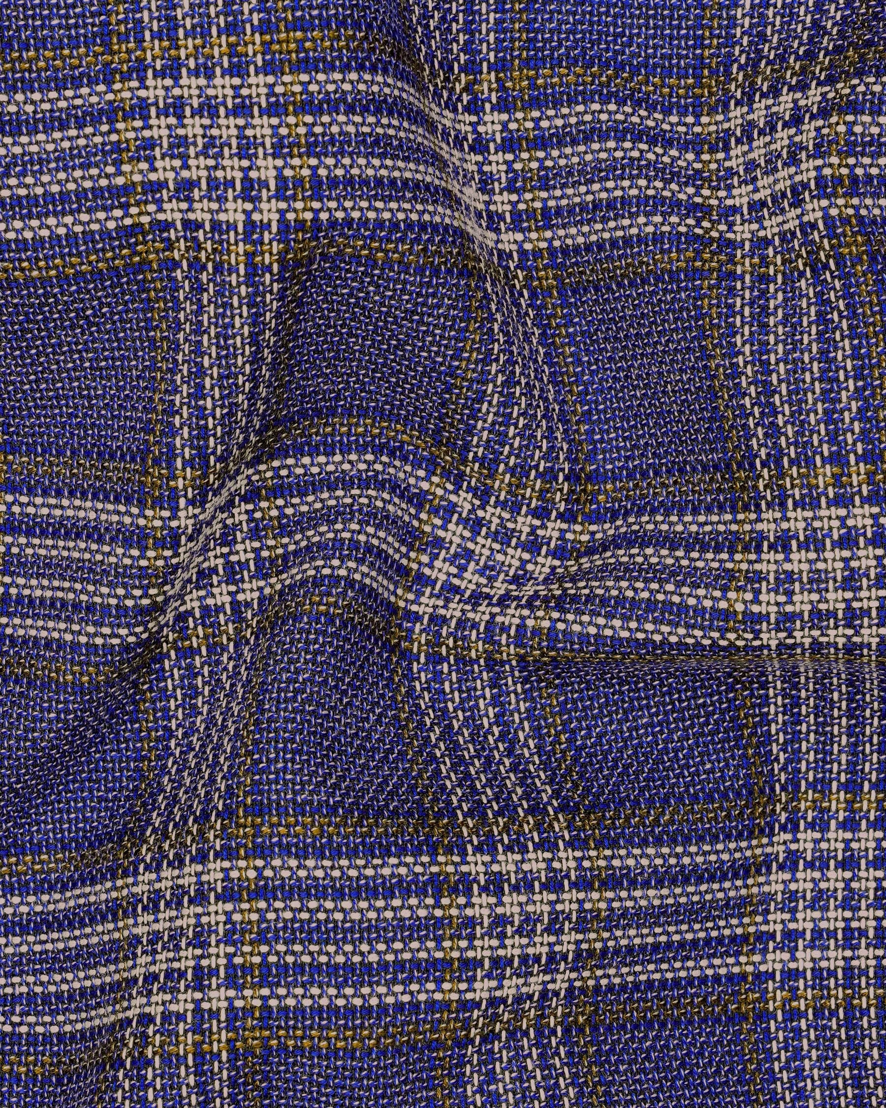 Meteorite Navy Blue with Tide Brown Plaid Waistcoat V1969-36, V1969-38, V1969-40, V1969-42, V1969-44, V1969-46, V1969-48, V1969-50, V1969-52, V1969-54, V1969-56, V1969-58, V1969-60