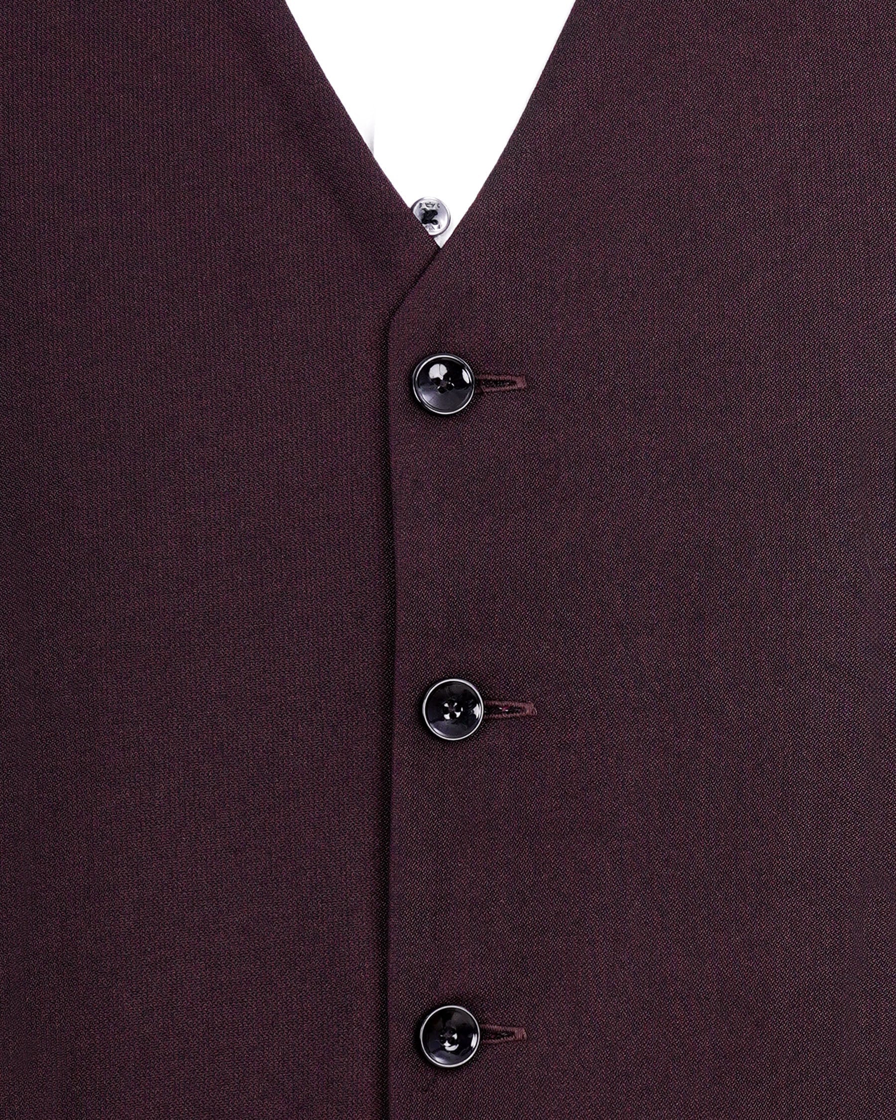 Havana Wine With  Black Lapel Textured Waistcoat V1975-36, V1975-38, V1975-40, V1975-42, V1975-44, V1975-46, V1975-48, V1975-50, V1975-52, V1975-54, V1975-56, V1975-58, V1975-60