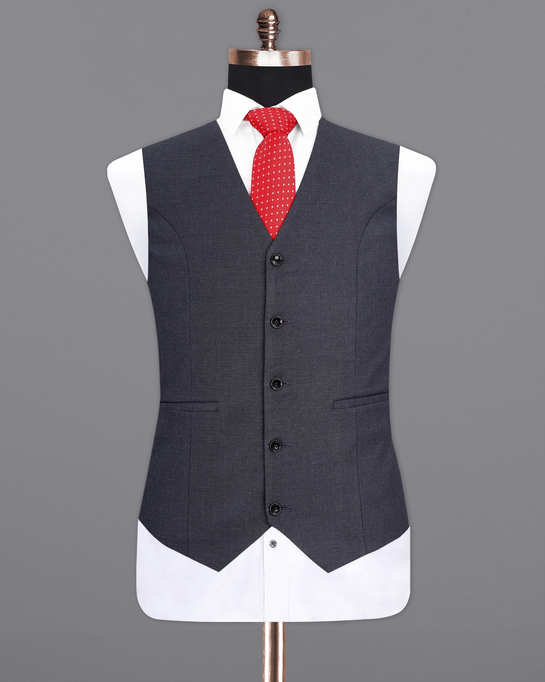 Scarpa Flow Gray Textured Waistcoat V1979-36, V1979-38, V1979-40, V1979-42, V1979-44, V1979-46, V1979-48, V1979-50, V1979-52, V1979-54, V1979-56, V1979-58, V1979-60