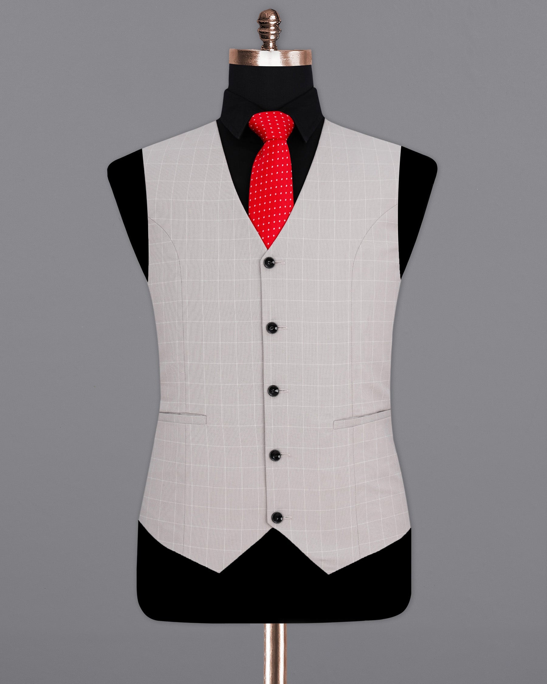 Martini Gray Checkered Waistcoat V1980-36, V1980-38, V1980-40, V1980-42, V1980-44, V1980-46, V1980-48, V1980-50, V1980-52, V1980-54, V1980-56, V1980-58, V1980-60