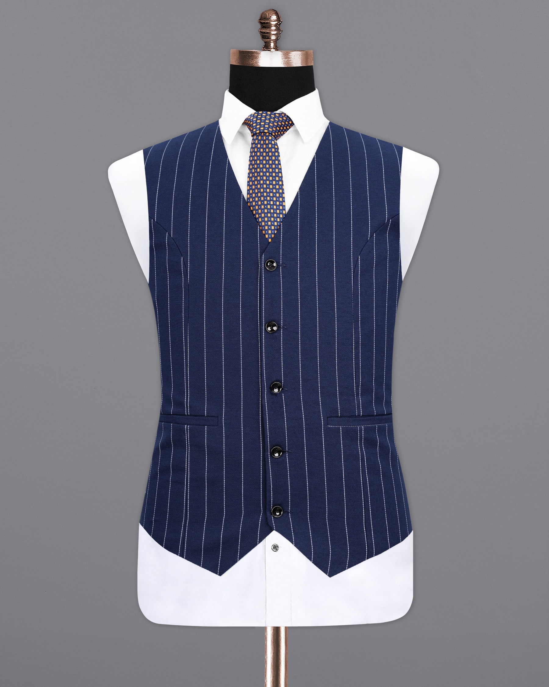 Zodiac Blue Striped Waistcoat V1983-36, V1983-38, V1983-40, V1983-42, V1983-44, V1983-46, V1983-48, V1983-50, V1983-52, V1983-54, V1983-56, V1983-58, V1983-60