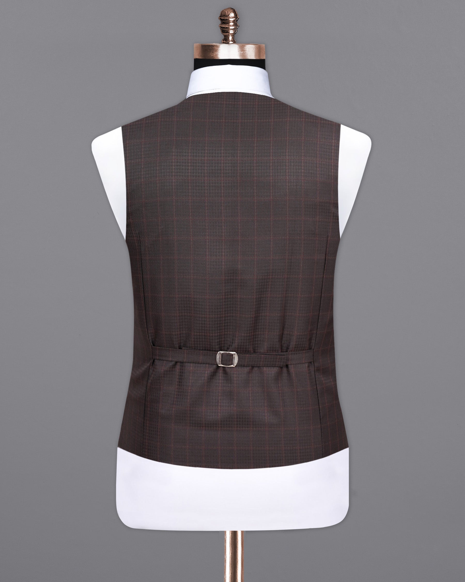 Thunder Brown Checkered Waistcoat V1985-36, V1985-38, V1985-40, V1985-42, V1985-44, V1985-46, V1985-48, V1985-50, V1985-52, V1985-54, V1985-56, V1985-58, V1985-60