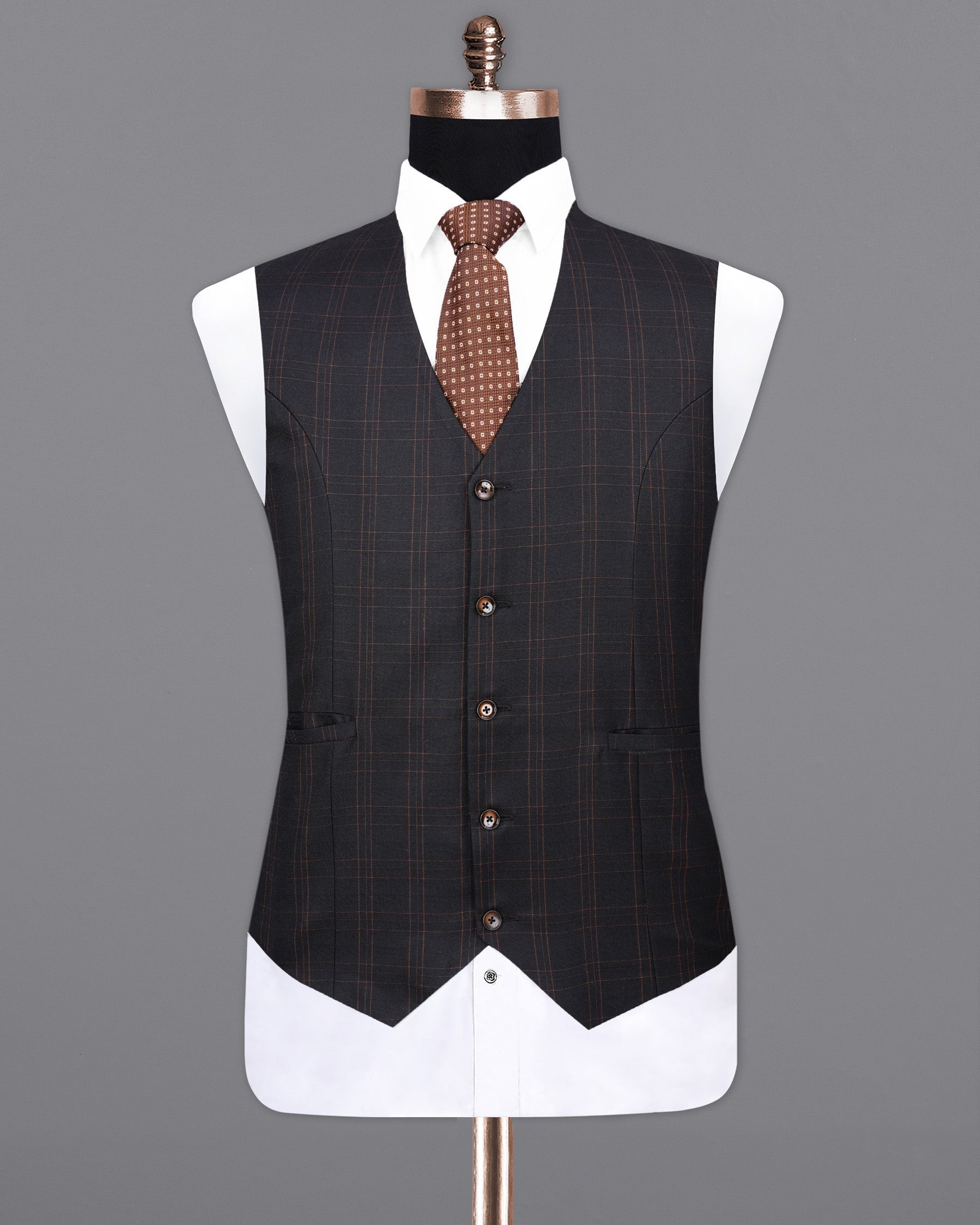 Jaguar Black Plaid Waistcoat V1995-36, V1995-38, V1995-40, V1995-42, V1995-44, V1995-46, V1995-48, V1995-50, V1995-52, V1995-54, V1995-56, V1995-58, V1995-60