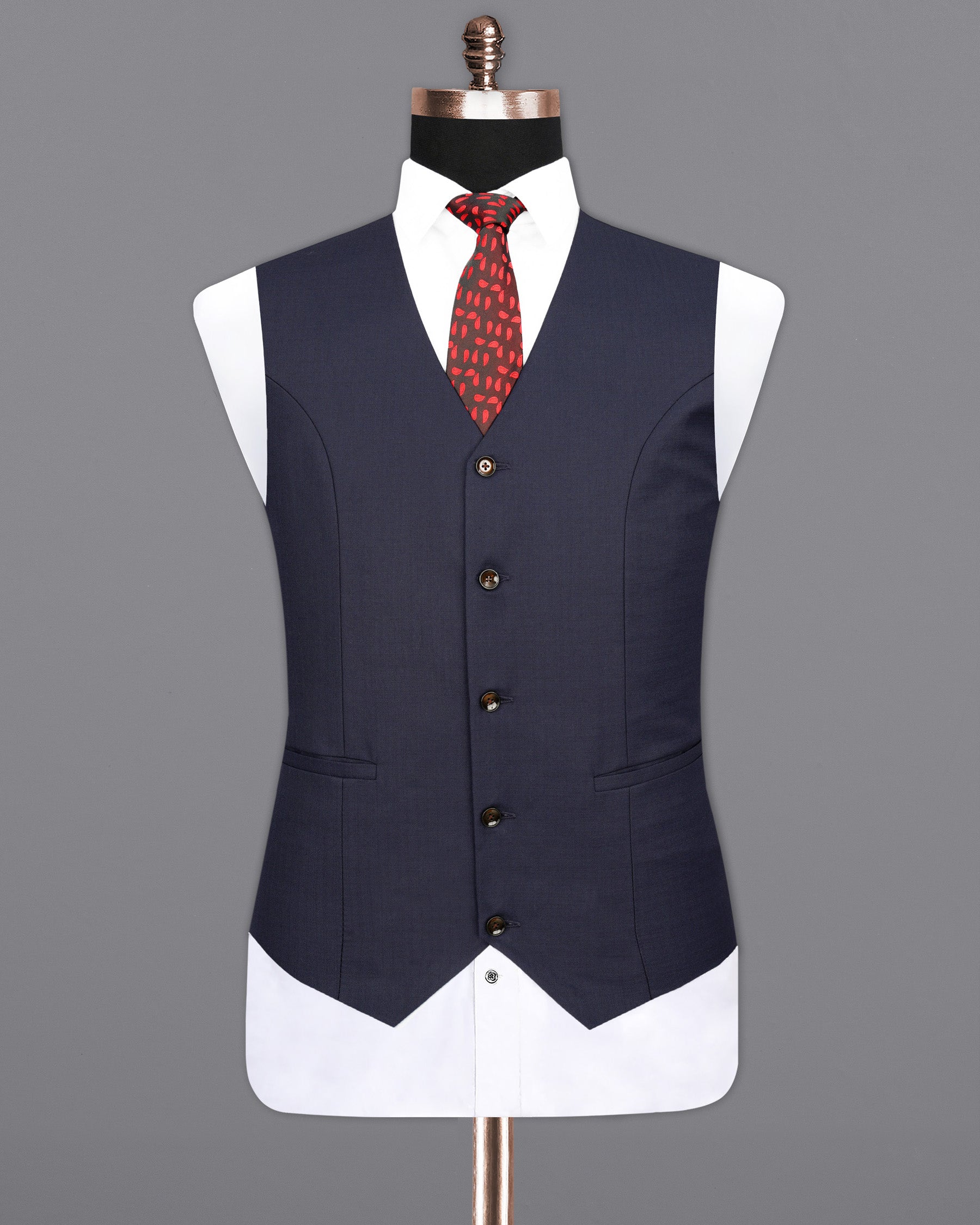 Bleached Cedar Blue Waistcoat V2000-36, V2000-38, V2000-40, V2000-42, V2000-44, V2000-46, V2000-48, V2000-50, V2000-52, V2000-54, V2000-56, V2000-58, V2000-60