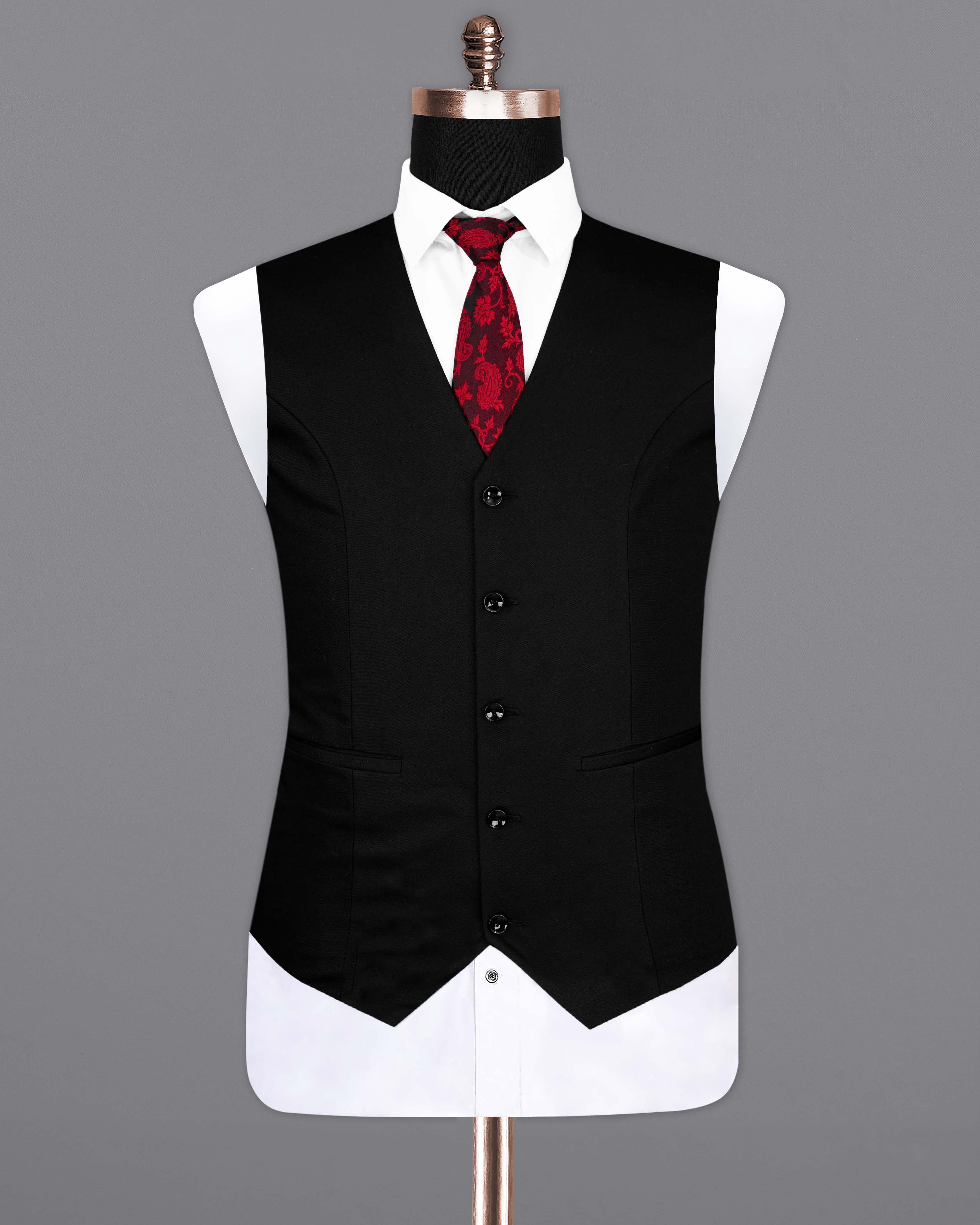 Jade Black Textured Waistcoat V2063-36, V2063-38, V2063-40, V2063-42, V2063-44, V2063-46, V2063-48, V2063-50, V2063-52, V2063-54, V2063-56, V2063-58, V2063-60