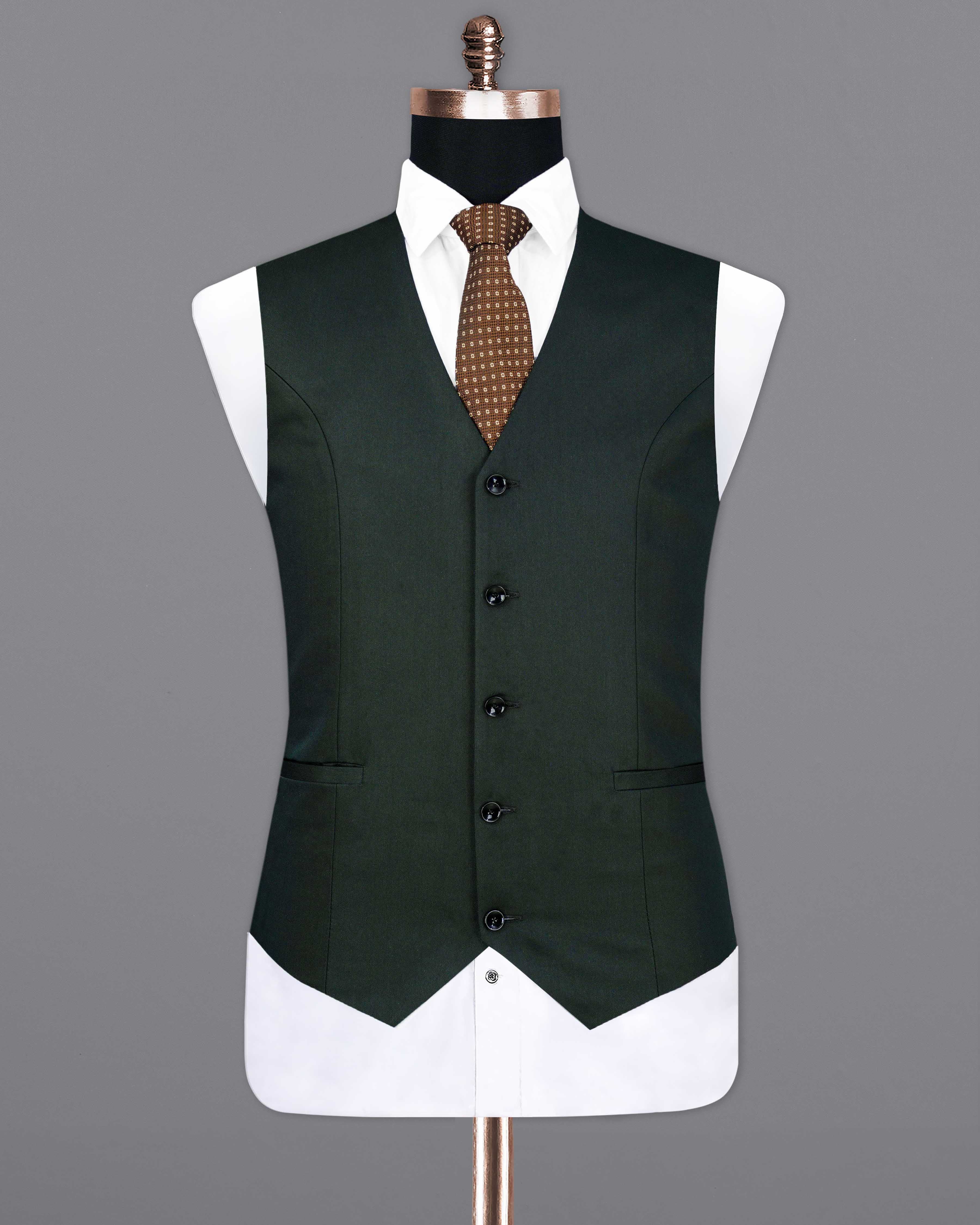 Zeus Dark Green Textured Waistcoat V2075-36, V2075-38, V2075-40, V2075-42, V2075-44, V2075-46, V2075-48, V2075-50, V2075-52, V2075-54, V2075-56, V2075-58, V2075-60