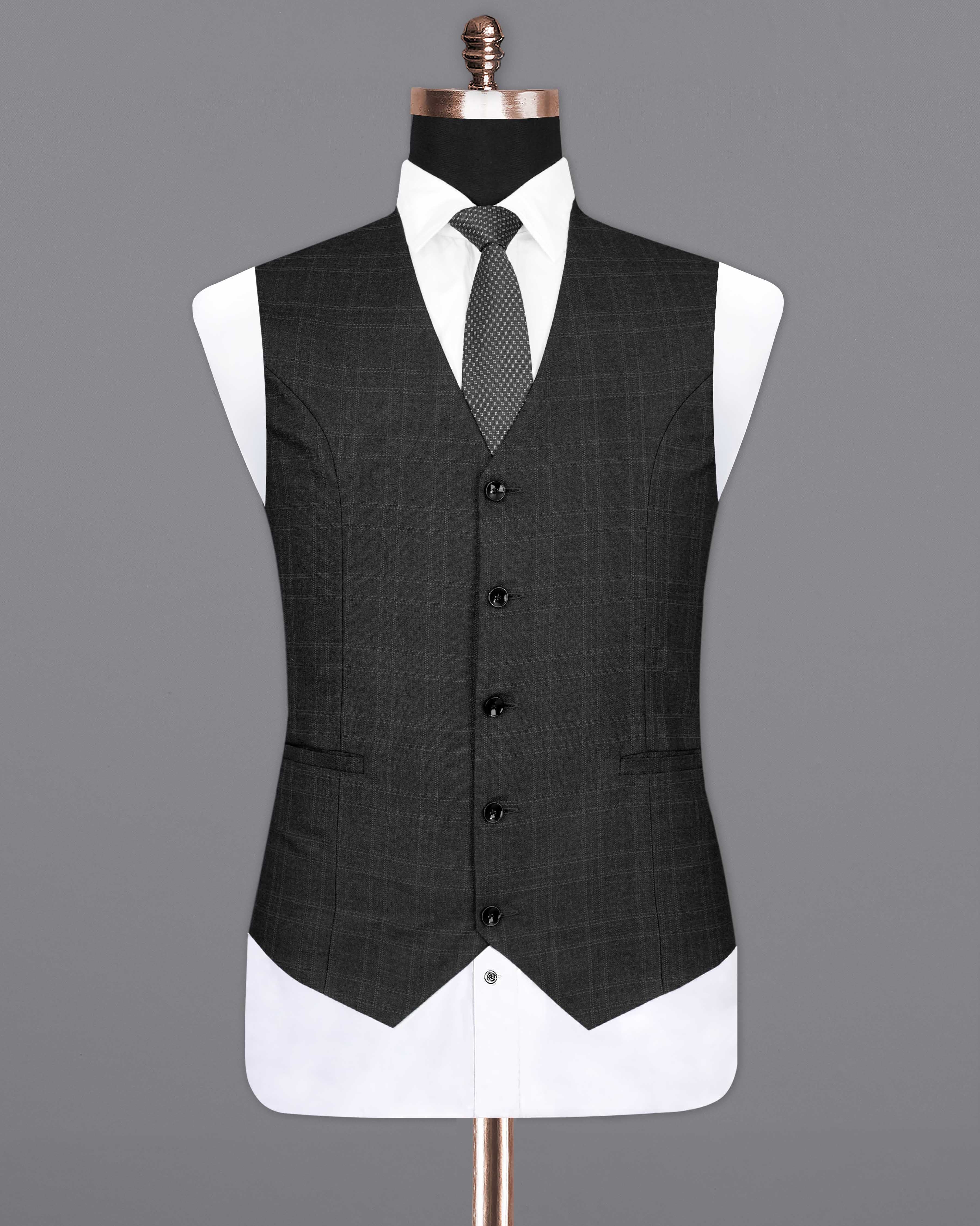 Nero Grey Subtle Plaid Waistcoat V2078-36, V2078-38, V2078-40, V2078-42, V2078-44, V2078-46, V2078-48, V2078-50, V2078-52, V2078-54, V2078-56, V2078-58, V2078-60