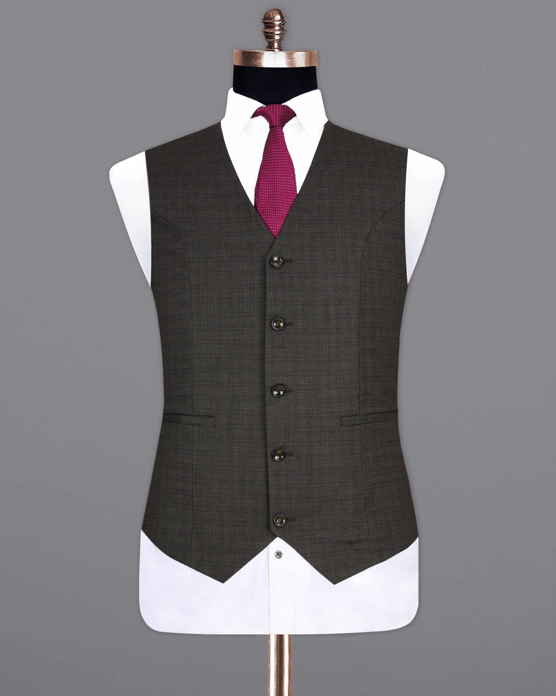 Emperor Gray with Hemlock Dark Brown Checkered Waistcoat V2095-36, V2095-38, V2095-40, V2095-42, V2095-44, V2095-46, V2095-48, V2095-50, V2095-52, V2095-54, V2095-56, V2095-58, V2095-60