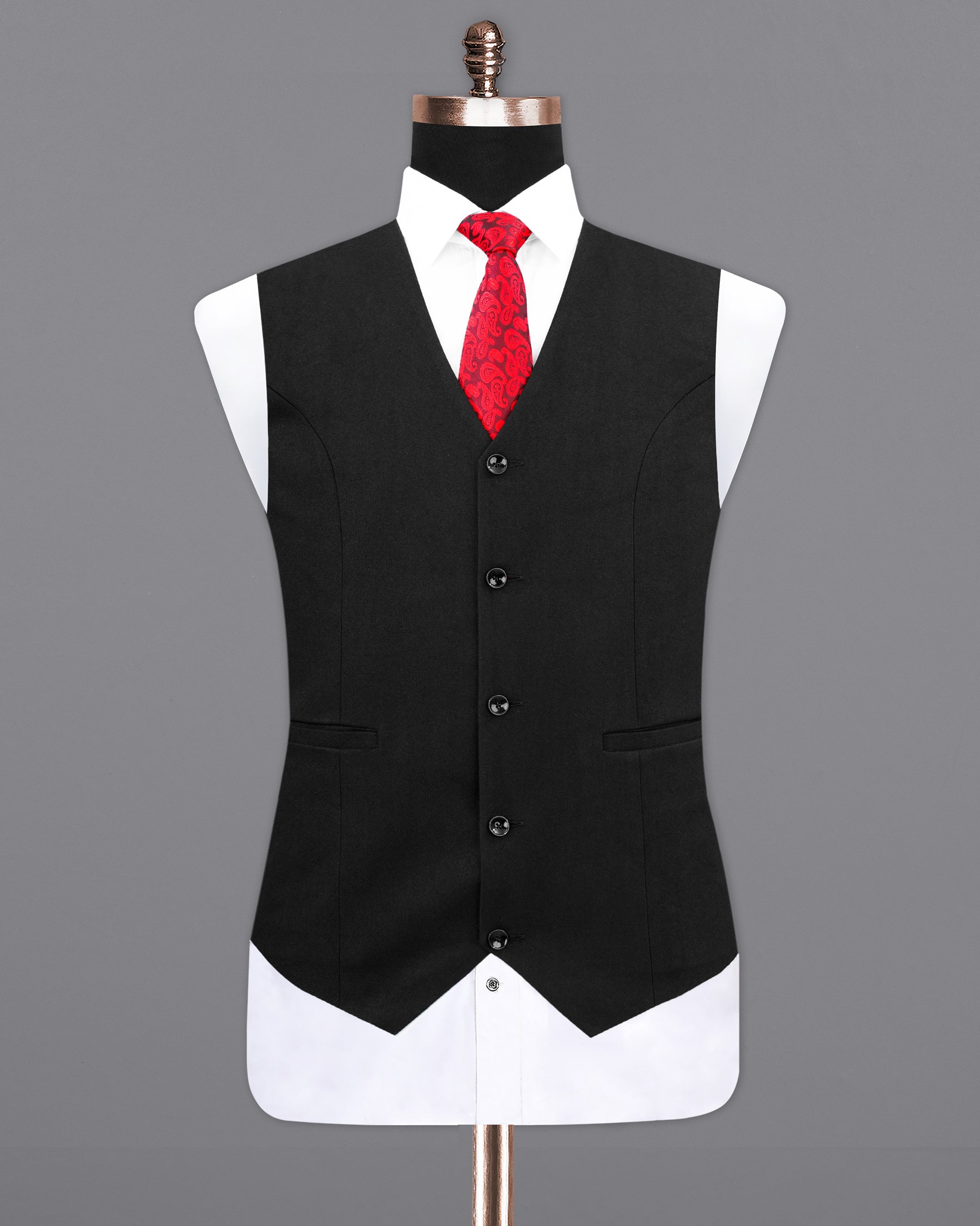 Jade Black Wool Rich Waistcoat V2131-36, V2131-38, V2131-40, V2131-42, V2131-44, V2131-46, V2131-48, V2131-50, V2131-52, V2131-54, V2131-56, V2131-58, V2131-60