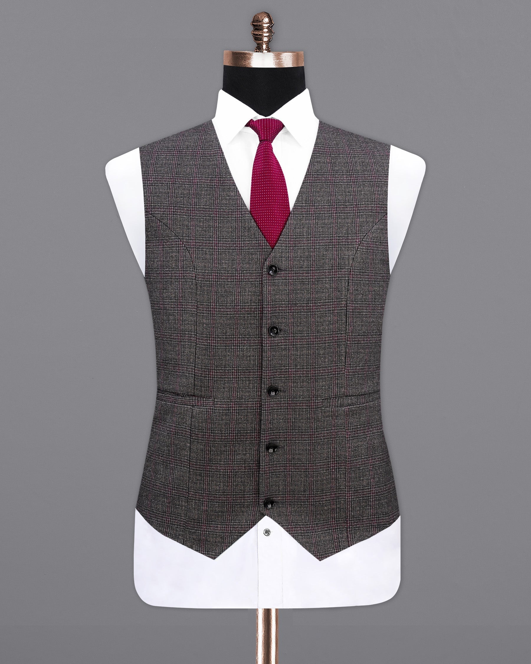 Fedora Sliver Plaid Wool Rich Waistcoat V2133-36, V2133-38, V2133-40, V2133-42, V2133-44, V2133-46, V2133-48, V2133-50, V2133-52, V2133-54, V2133-56, V2133-58, V2133-60