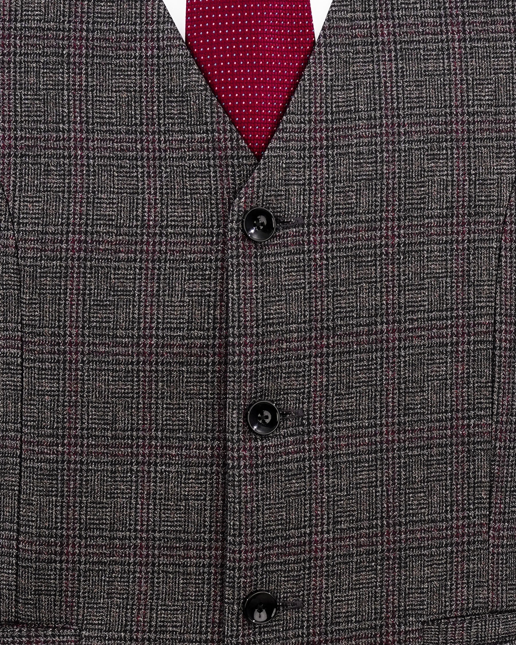 Fedora Sliver Plaid Wool Rich Waistcoat V2133-36, V2133-38, V2133-40, V2133-42, V2133-44, V2133-46, V2133-48, V2133-50, V2133-52, V2133-54, V2133-56, V2133-58, V2133-60