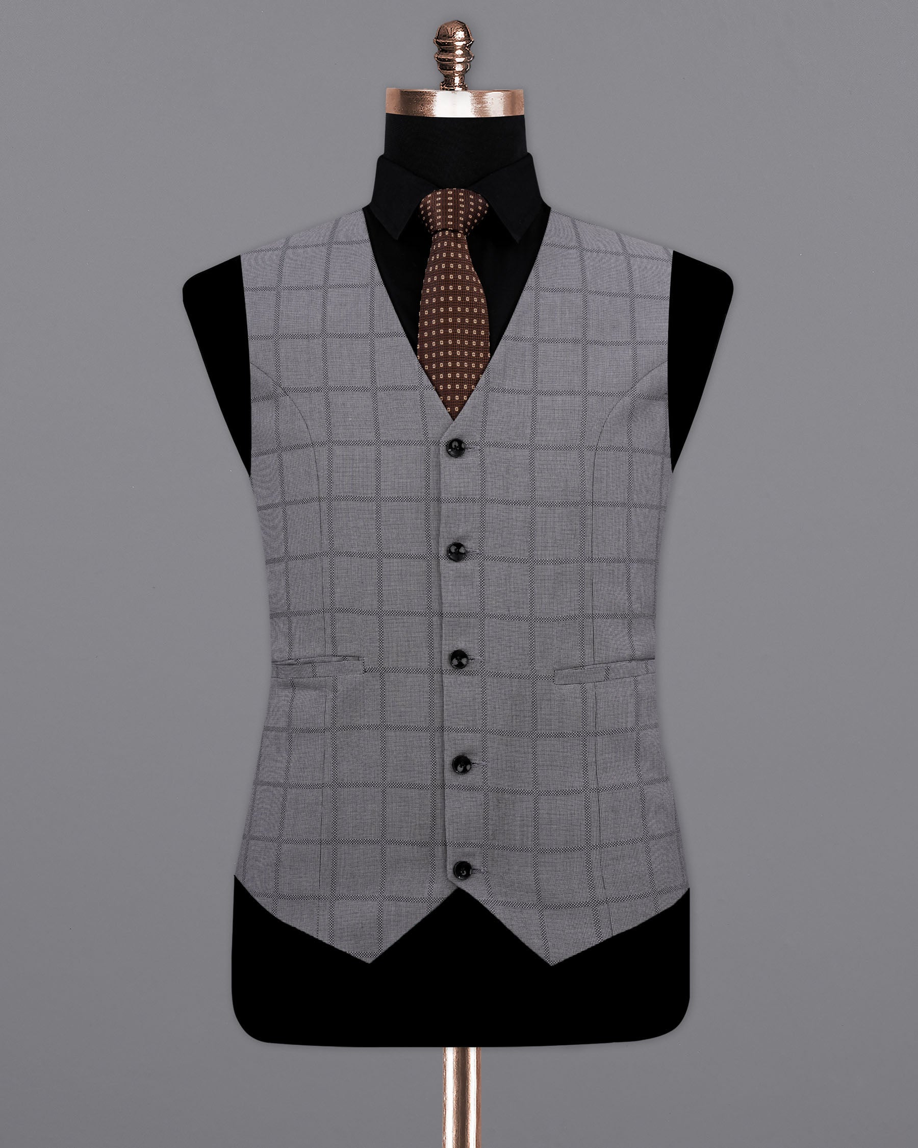 Topaz Silver Checked Waistcoat V2135-36, V2135-38, V2135-40, V2135-42, V2135-44, V2135-46, V2135-48, V2135-50, V2135-52, V2135-54, V2135-56, V2135-58, V2135-60