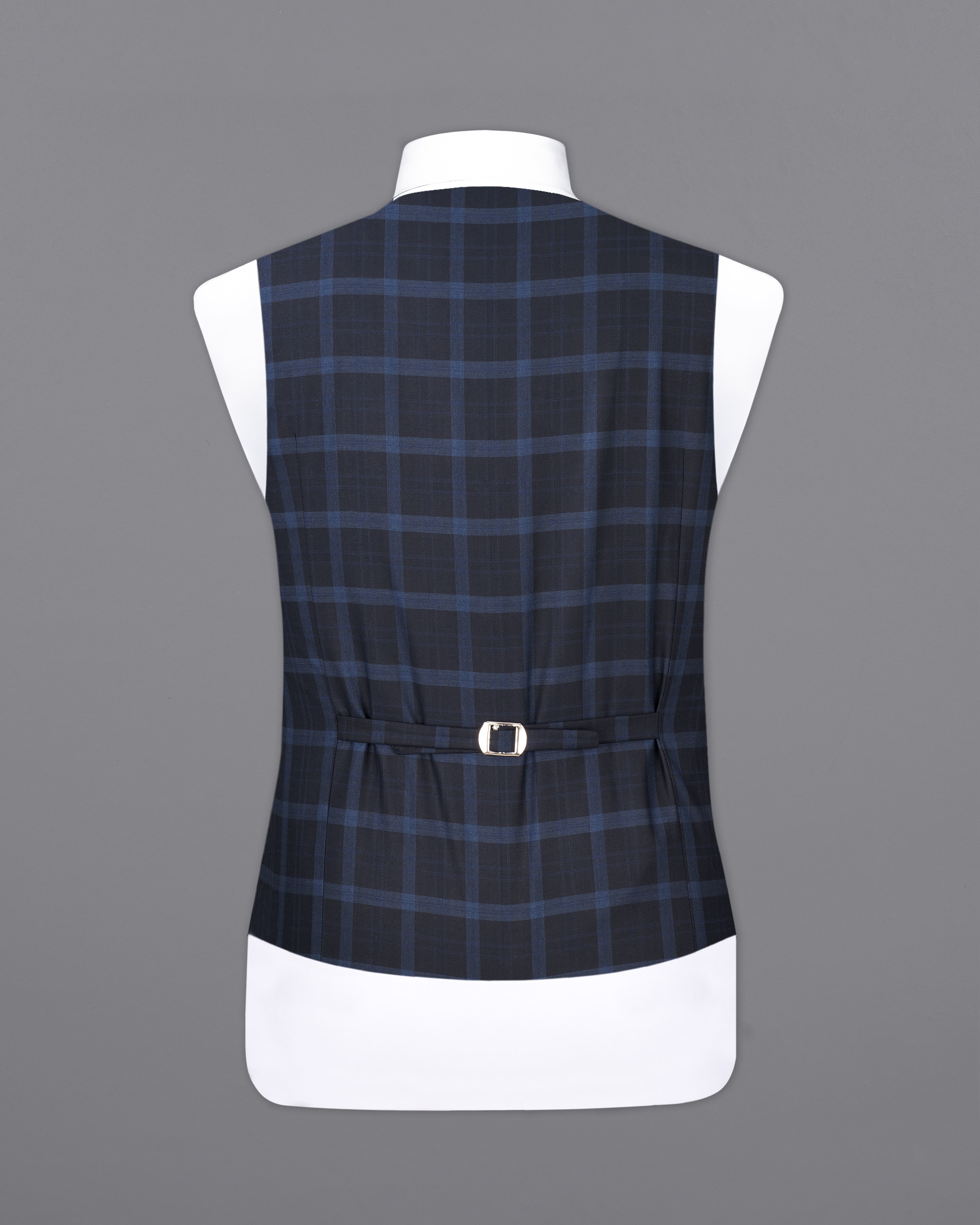 Baltic Sea Navy Blue Windowpane  Waistcoat V2252-36, V2252-38, V2252-40, V2252-42, V2252-44, V2252-46, V2252-48, V2252-50, V2252-52, V2252-54, V2252-56, V2252-58, V2252-60