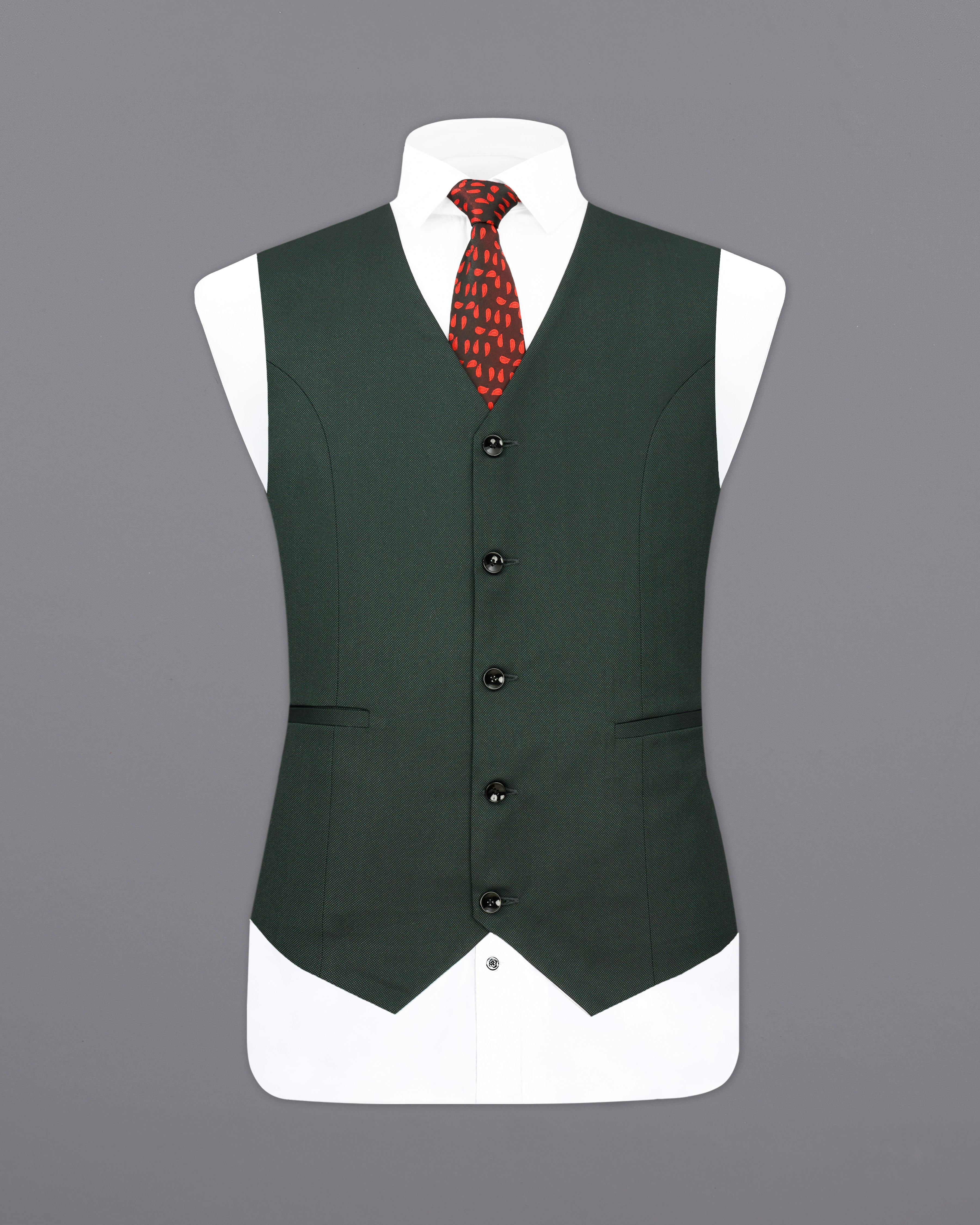 Heavy Metal Dark Green Waistcoat V2278-36, V2278-38, V2278-40, V2278-42, V2278-44, V2278-46, V2278-48, V2278-50, V2278-52, V2278-54, V2278-56, V2278-58, V2278-60