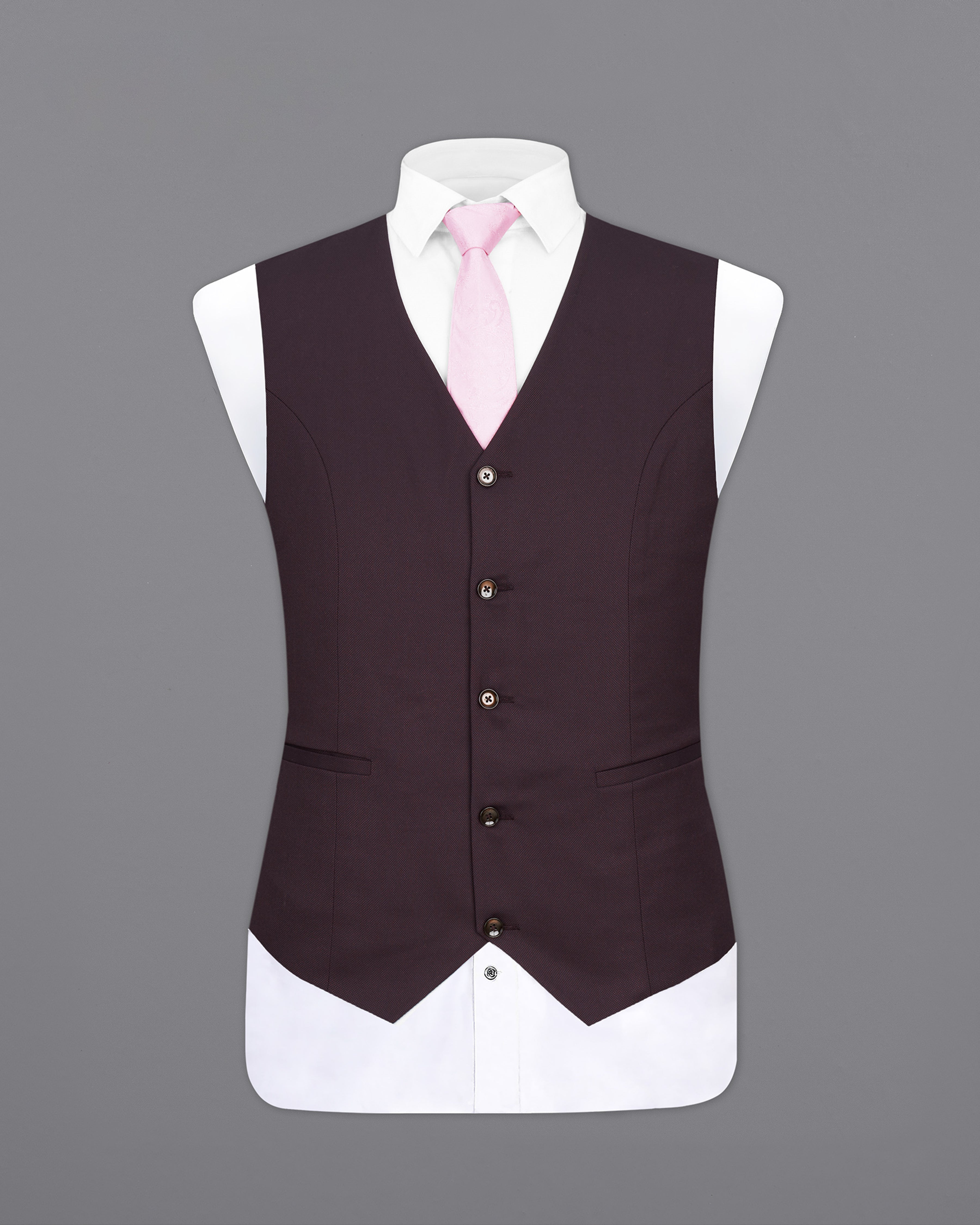 Aubergine Maroon Textured Waistcoat V2288-36, V2288-38, V2288-40, V2288-42, V2288-44, V2288-46, V2288-48, V2288-50, V2288-52, V2288-54, V2288-56, V2288-58, V2288-60