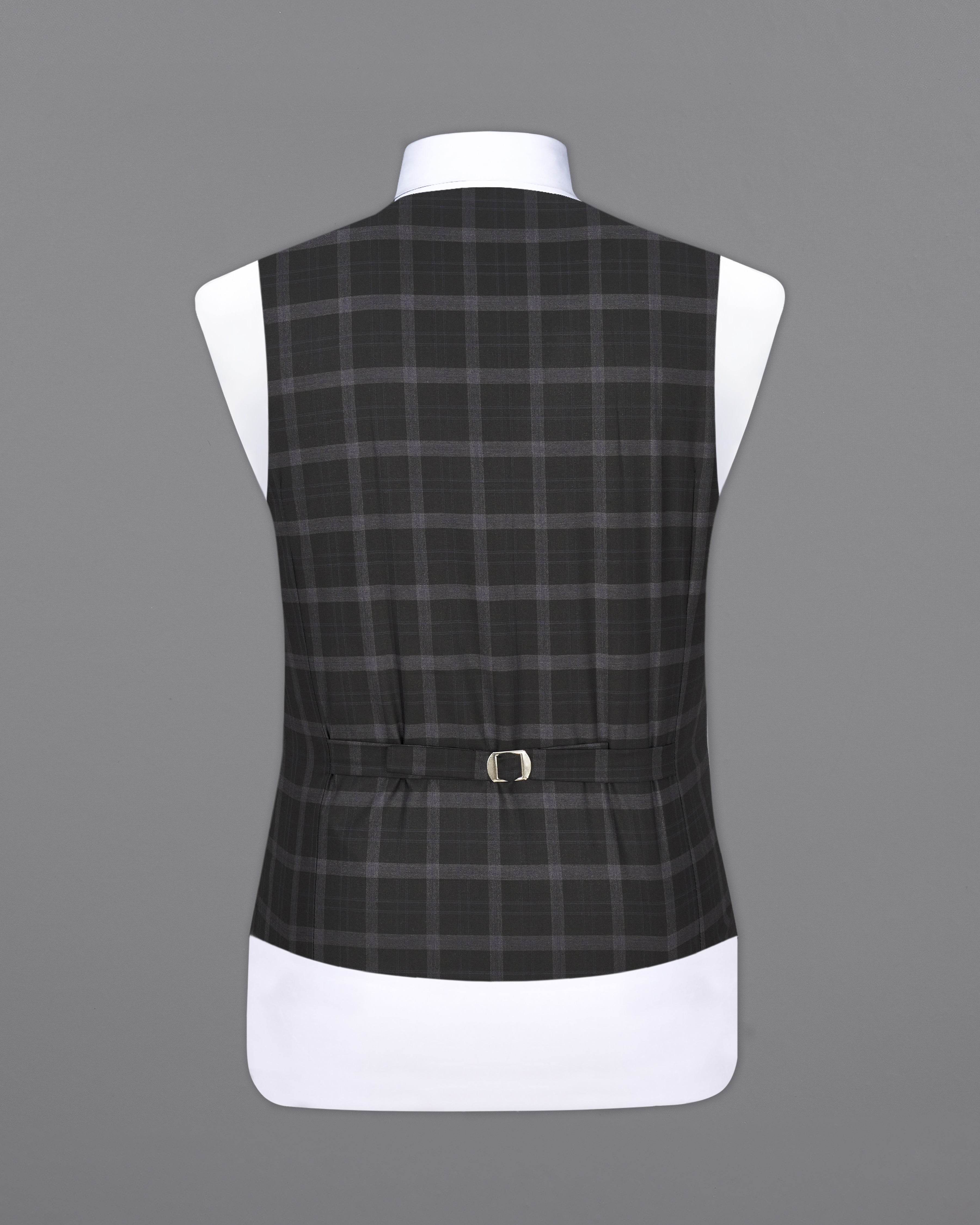 Bleached Cedar Black Plaid Waistcoat V2294-36, V2294-38, V2294-40, V2294-42, V2294-44, V2294-46, V2294-48, V2294-50, V2294-52, V2294-54, V2294-56, V2294-58, V2294-60