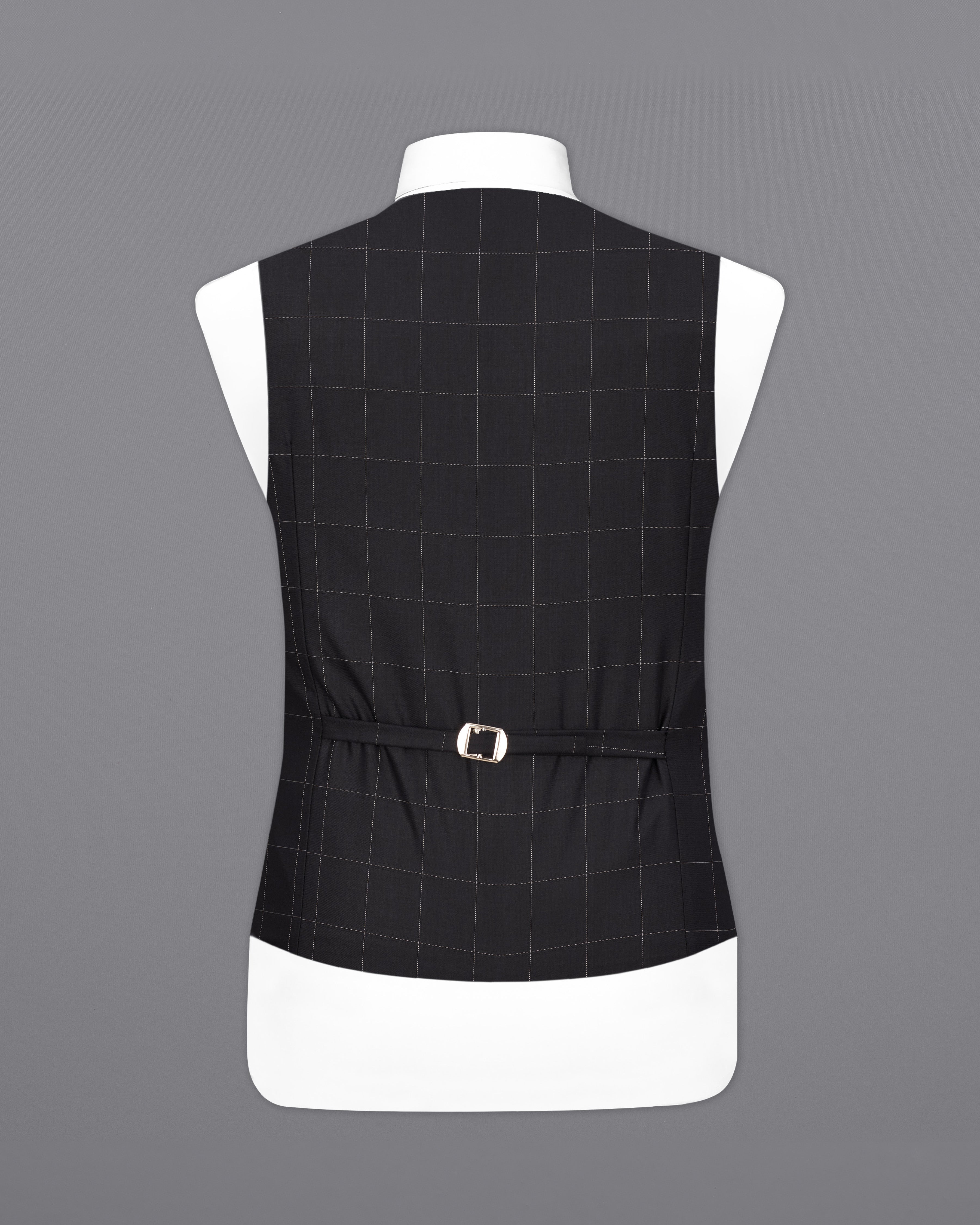 Jade Black Plaid Waistcoat V2328-36, V2328-38, V2328-40, V2328-42, V2328-44, V2328-46, V2328-48, V2328-50, V2328-52, V2328-54, V2328-56, V2328-58, V2328-60