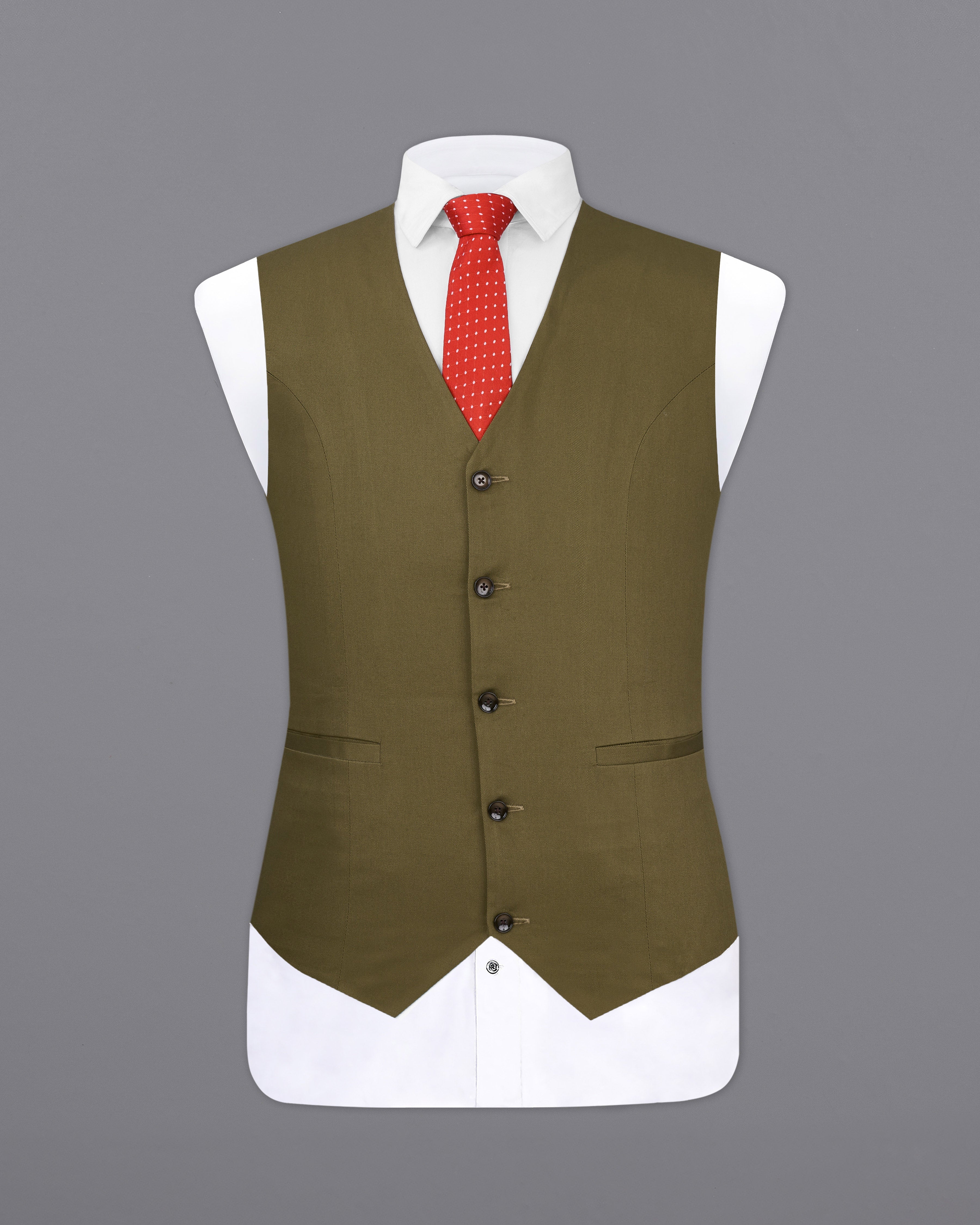 Hemlock Brown Premium Cotton Waistcoat V2343-36, V2343-38, V2343-40, V2343-42, V2343-44, V2343-46, V2343-48, V2343-50, V2343-52, V2343-54, V2343-56, V2343-58, V2343-60