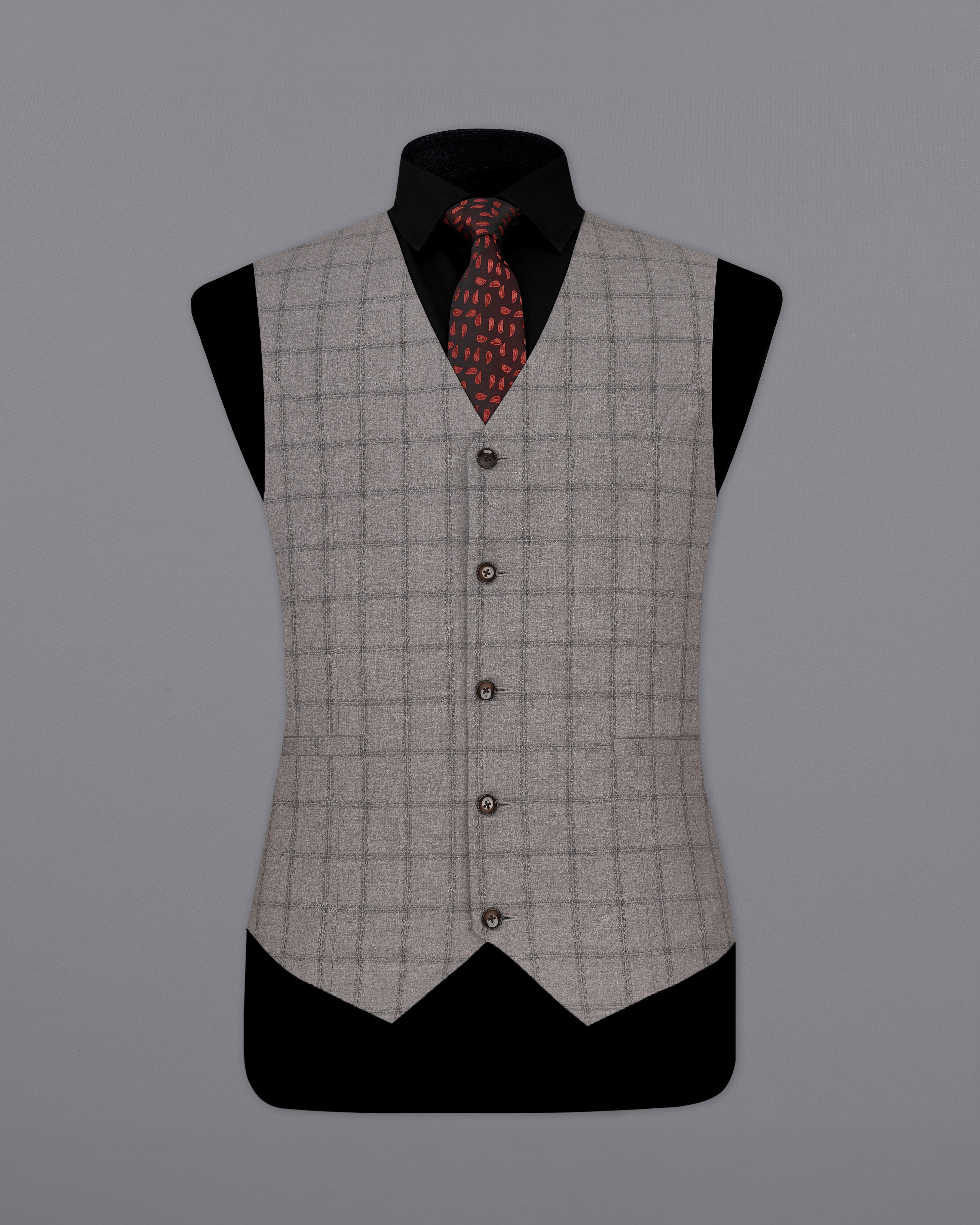 Concord Gray Plaid Waistcoat V2344-36, V2344-38, V2344-40, V2344-42, V2344-44, V2344-46, V2344-48, V2344-50, V2344-52, V2344-54, V2344-56, V2344-58, V2344-60