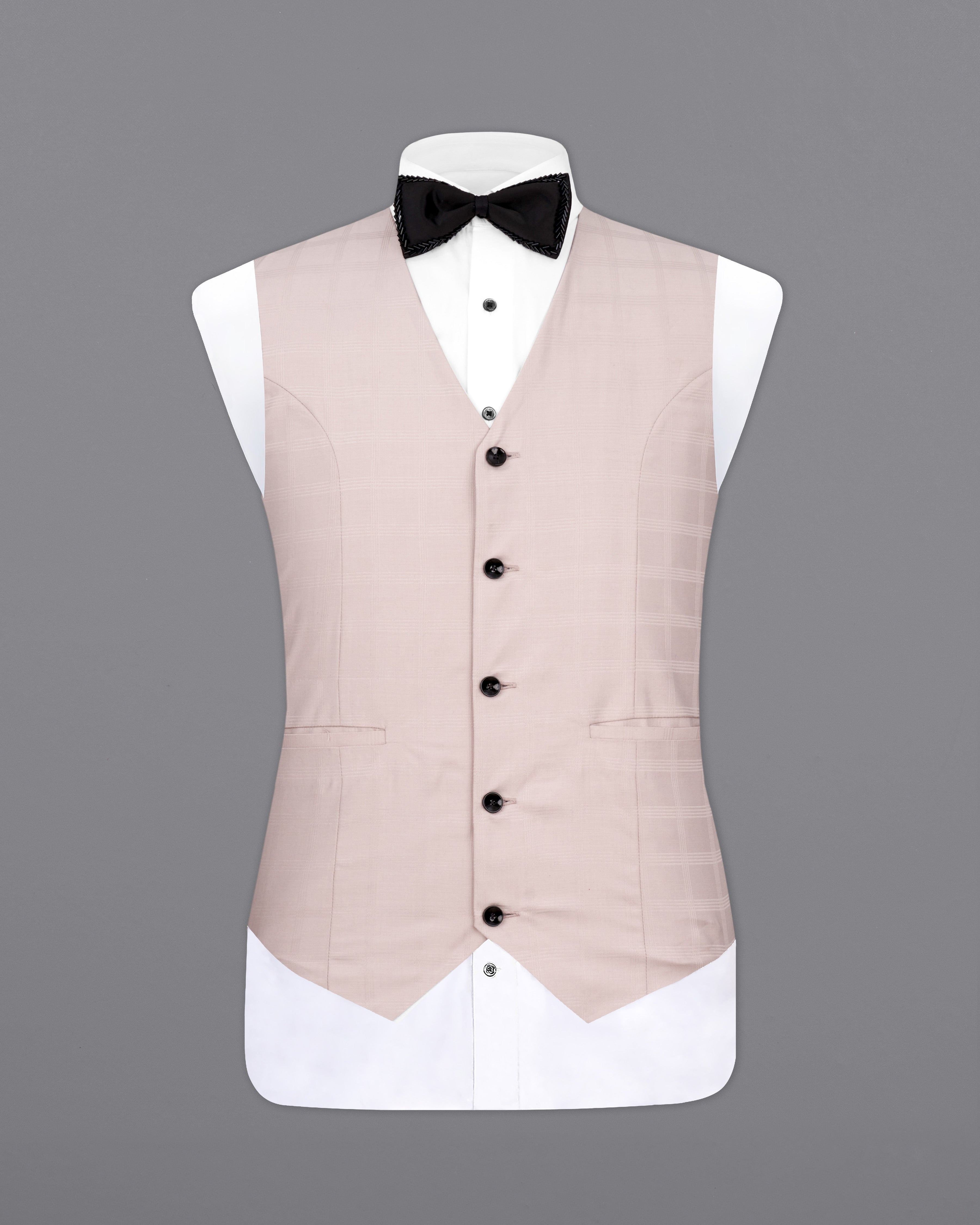 Pale Slate Peach Subtle Checkered Designer Waistcoat V2370-36, V2370-38, V2370-40, V2370-42, V2370-44, V2370-46, V2370-48, V2370-50, V2370-52, V2370-54, V2370-56, V2370-58, V2370-60