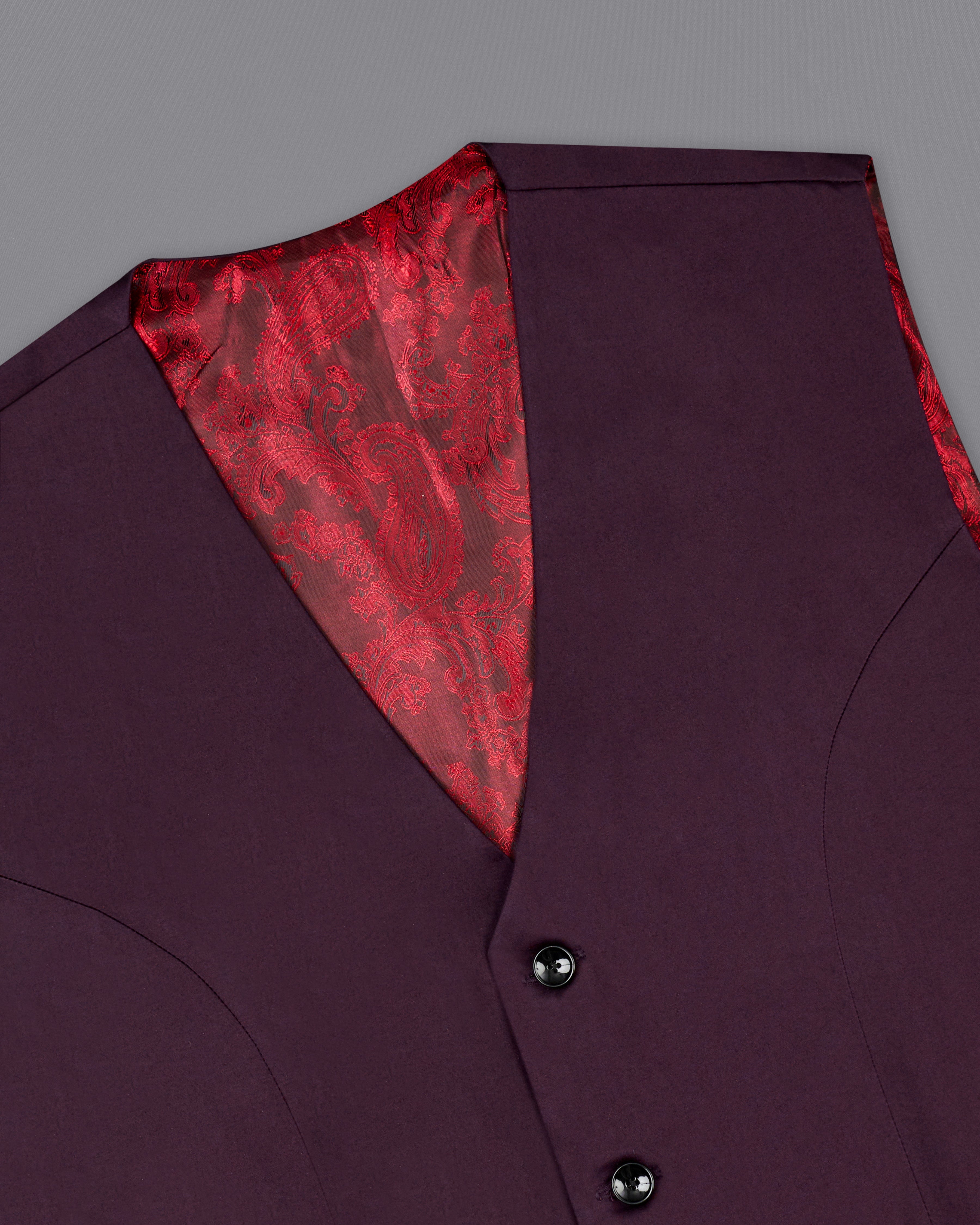 Eclipse Maroon Premium Cotton Waistcoat V2491-36, V2491-38, V2491-40, V2491-42, V2491-44, V2491-46, V2491-48, V2491-50, V2491-52, V2491-54, V2491-56, V2491-58, V2491-60