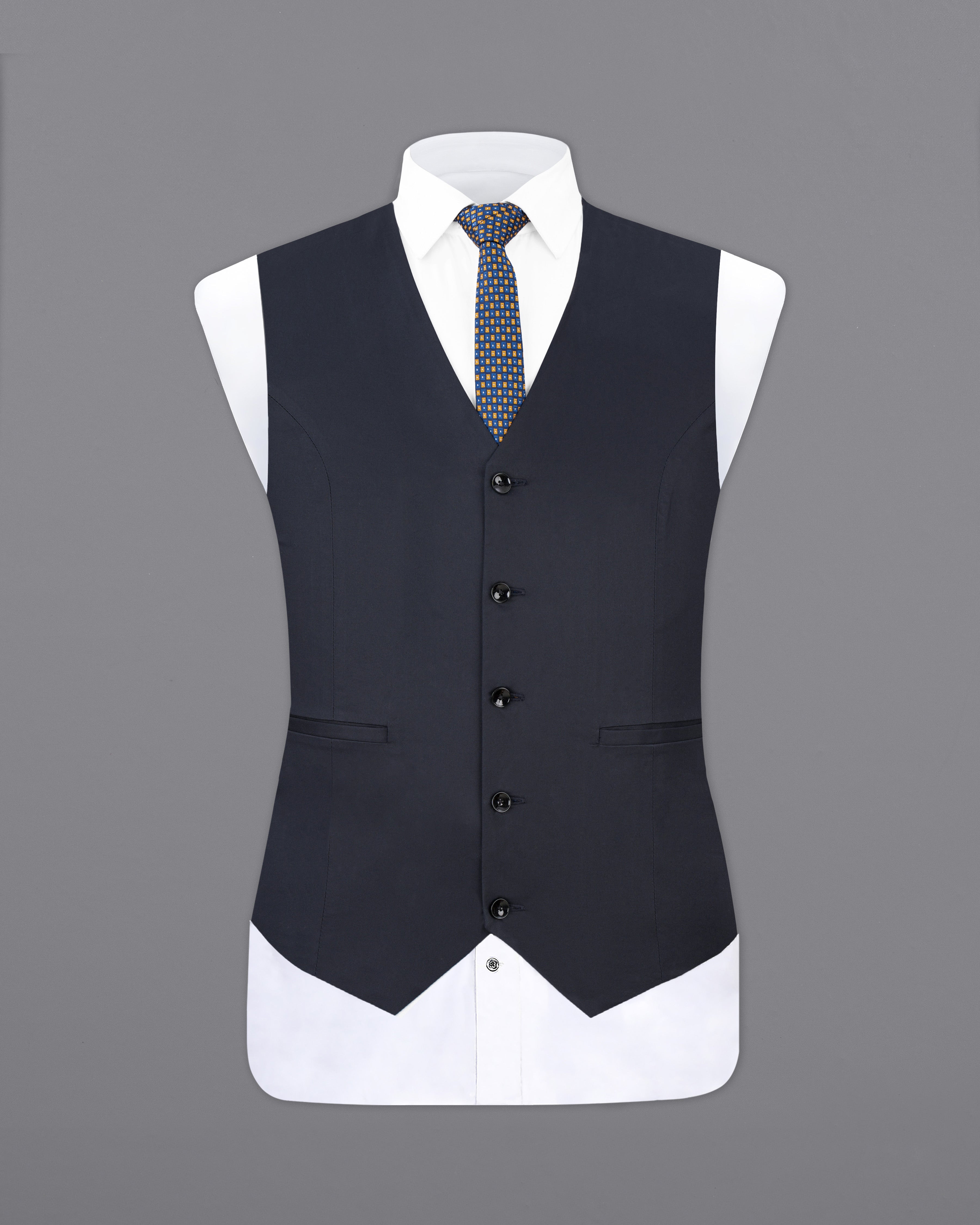 Thunder Navy Blue Premium Cotton Designer Waistcoat V2509-36, V2509-38, V2509-40, V2509-42, V2509-44, V2509-46, V2509-48, V2509-50, V2509-52, V2509-54, V2509-56, V2509-58, V2509-60