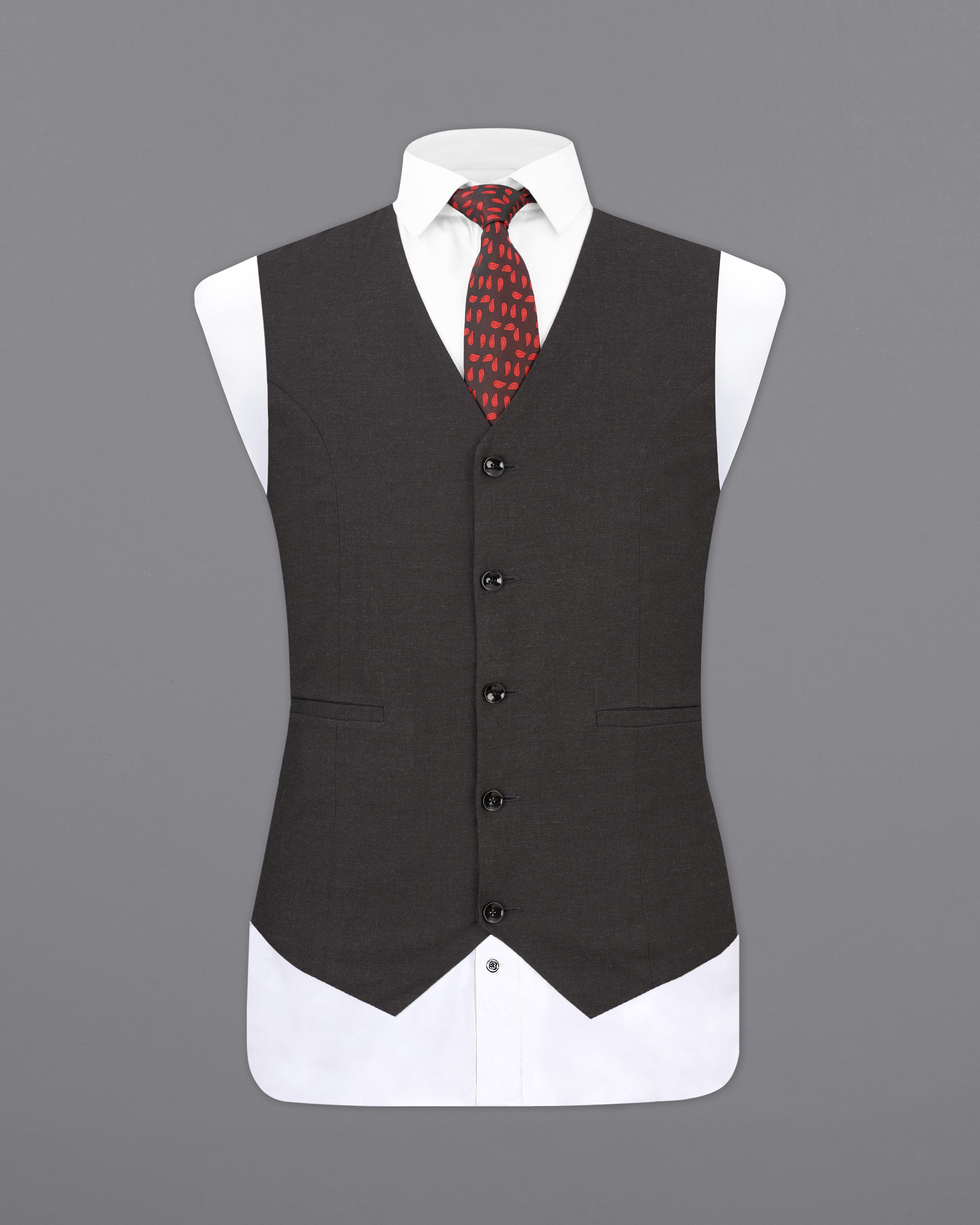 Mine Shaft Gray Wool Rich Designer Waistcoat V2510-36, V2510-38, V2510-40, V2510-42, V2510-44, V2510-46, V2510-48, V2510-50, V2510-52, V2510-54, V2510-56, V2510-58, V2510-60