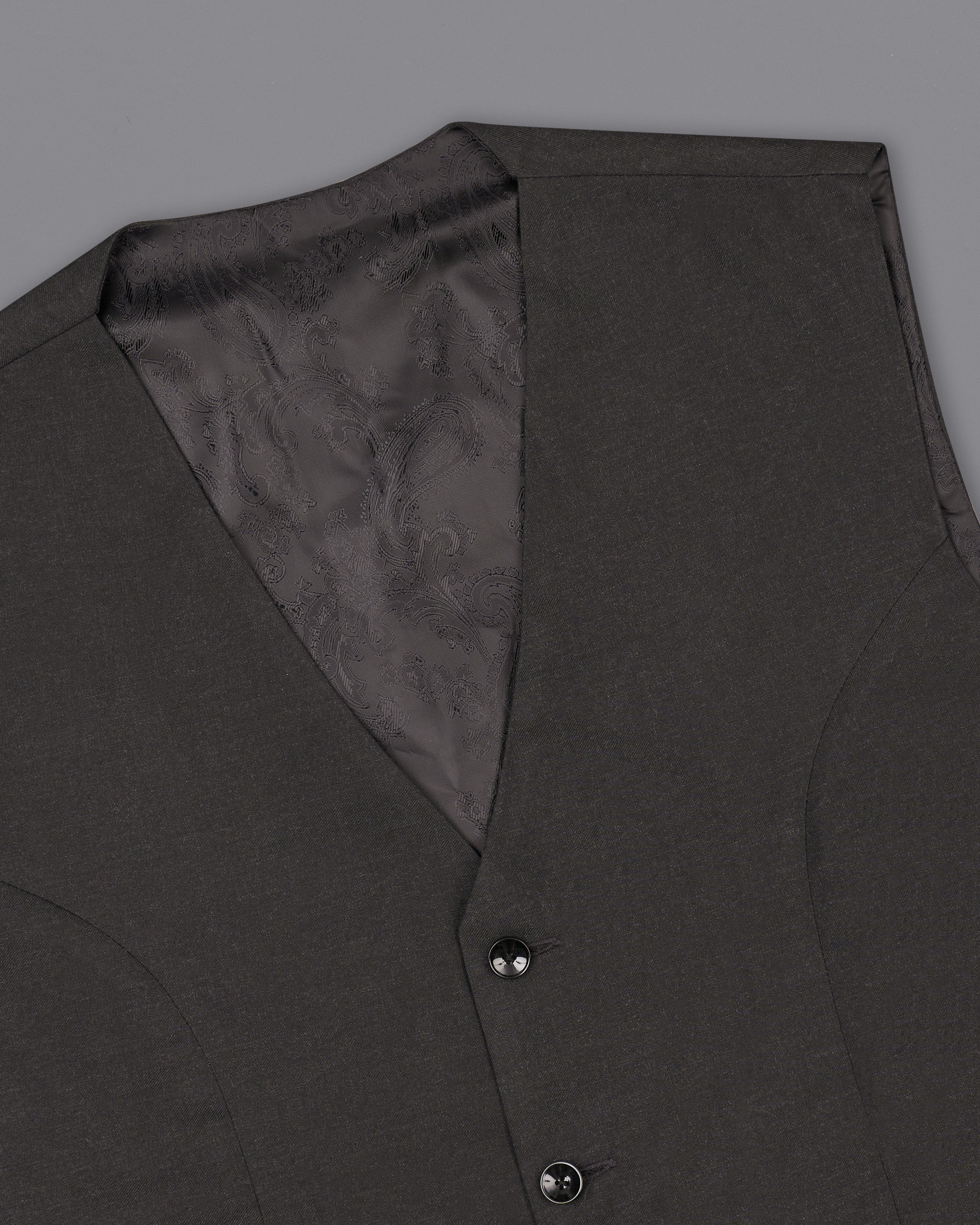 Mine Shaft Gray Wool Rich Designer Waistcoat V2510-36, V2510-38, V2510-40, V2510-42, V2510-44, V2510-46, V2510-48, V2510-50, V2510-52, V2510-54, V2510-56, V2510-58, V2510-60