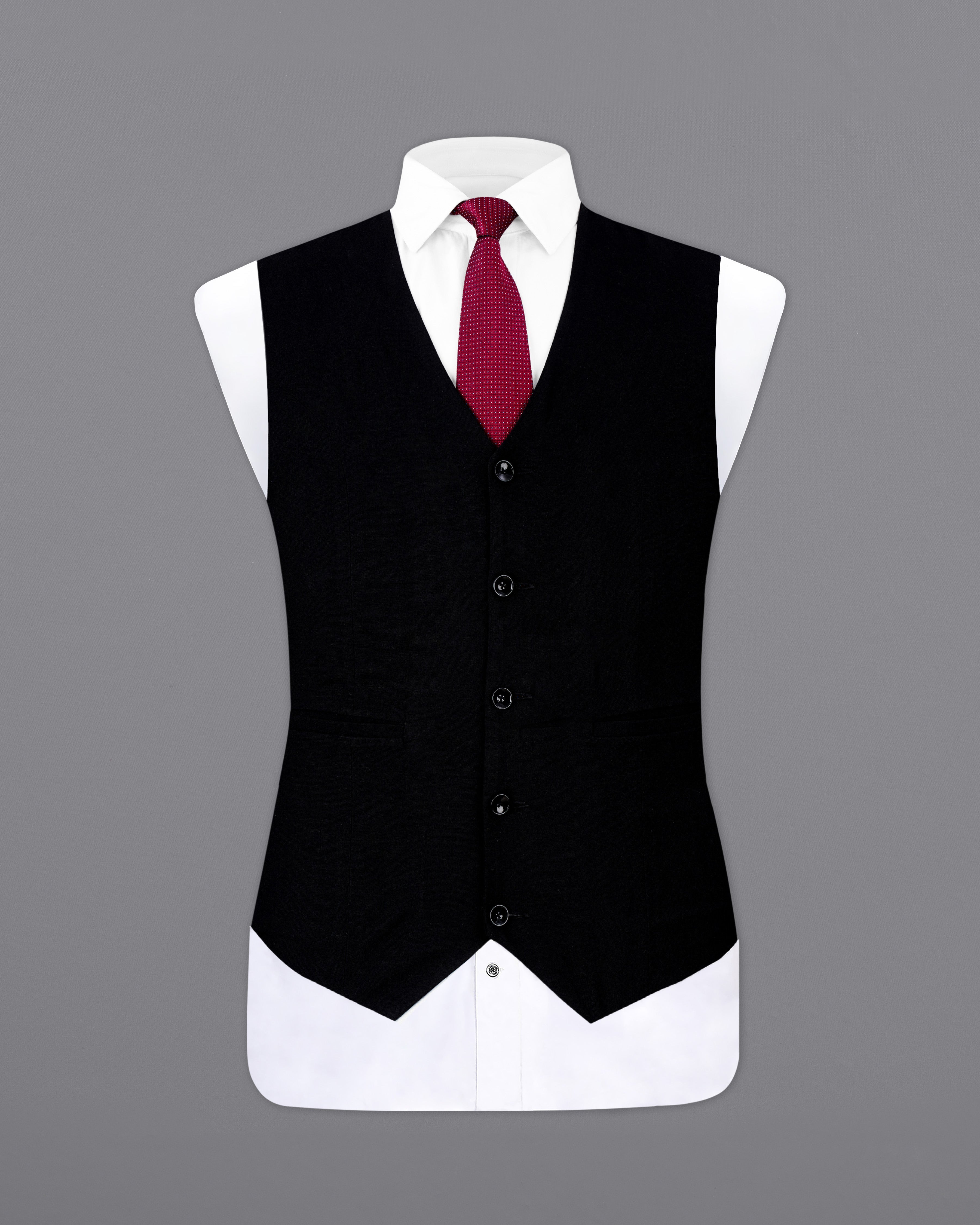 Korean Black with Gray Designer Waistcoat V2542-36, V2542-38, V2542-40, V2542-42, V2542-44, V2542-46, V2542-48, V2542-50, V2542-54, V2542-54, V2542-56, V2542-58, V2542-60