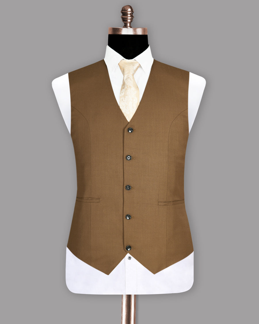 Khaki Wool Rich Waistcoat