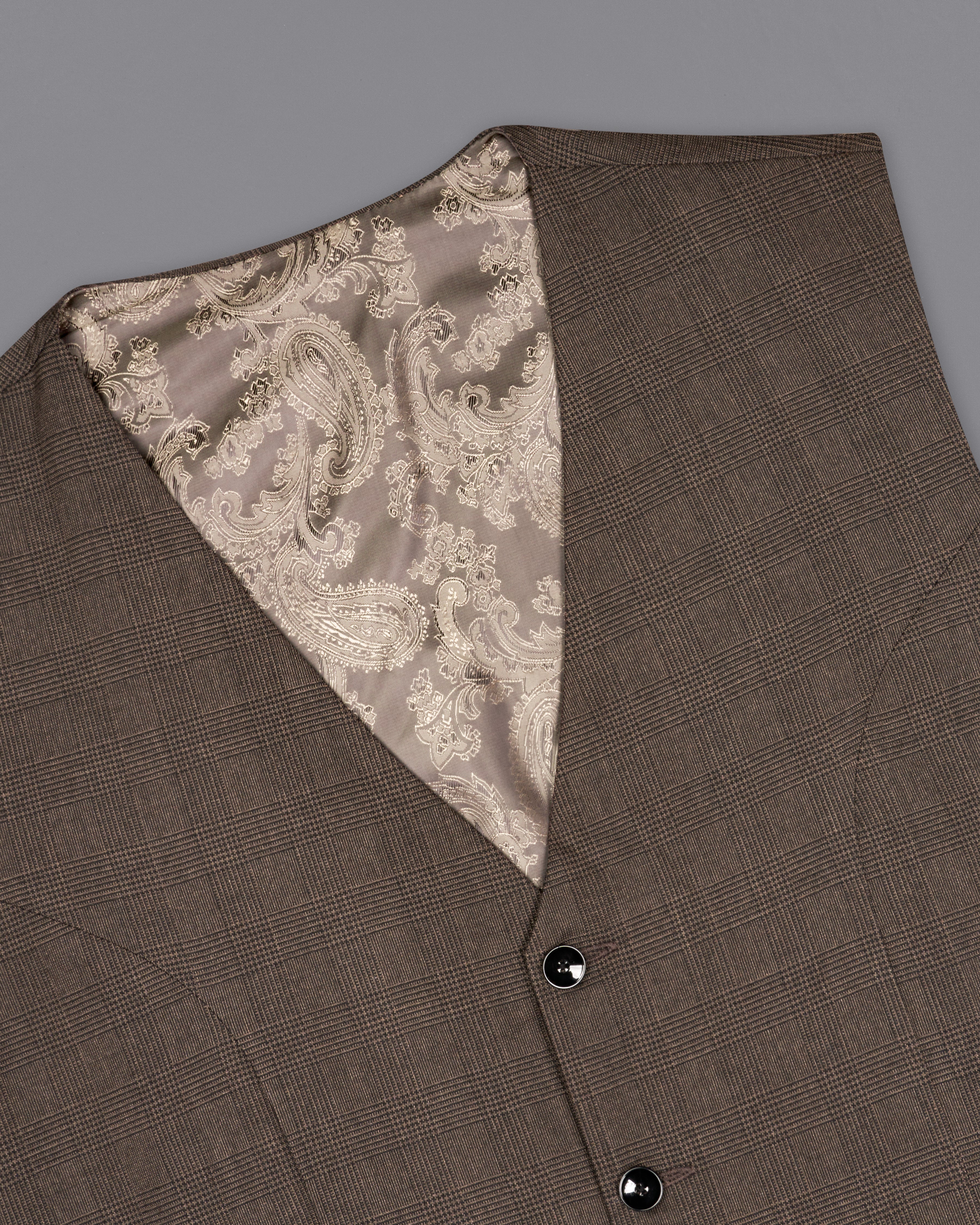 Taupe Coffee Brown Waistcoat V2703-36, V2703-38, V2703-40, V2703-42, V2703-44, V2703-46, V2703-48, V2703-50, V2703-52, V2703-54, V2703-56, V2703-58, V2703-60