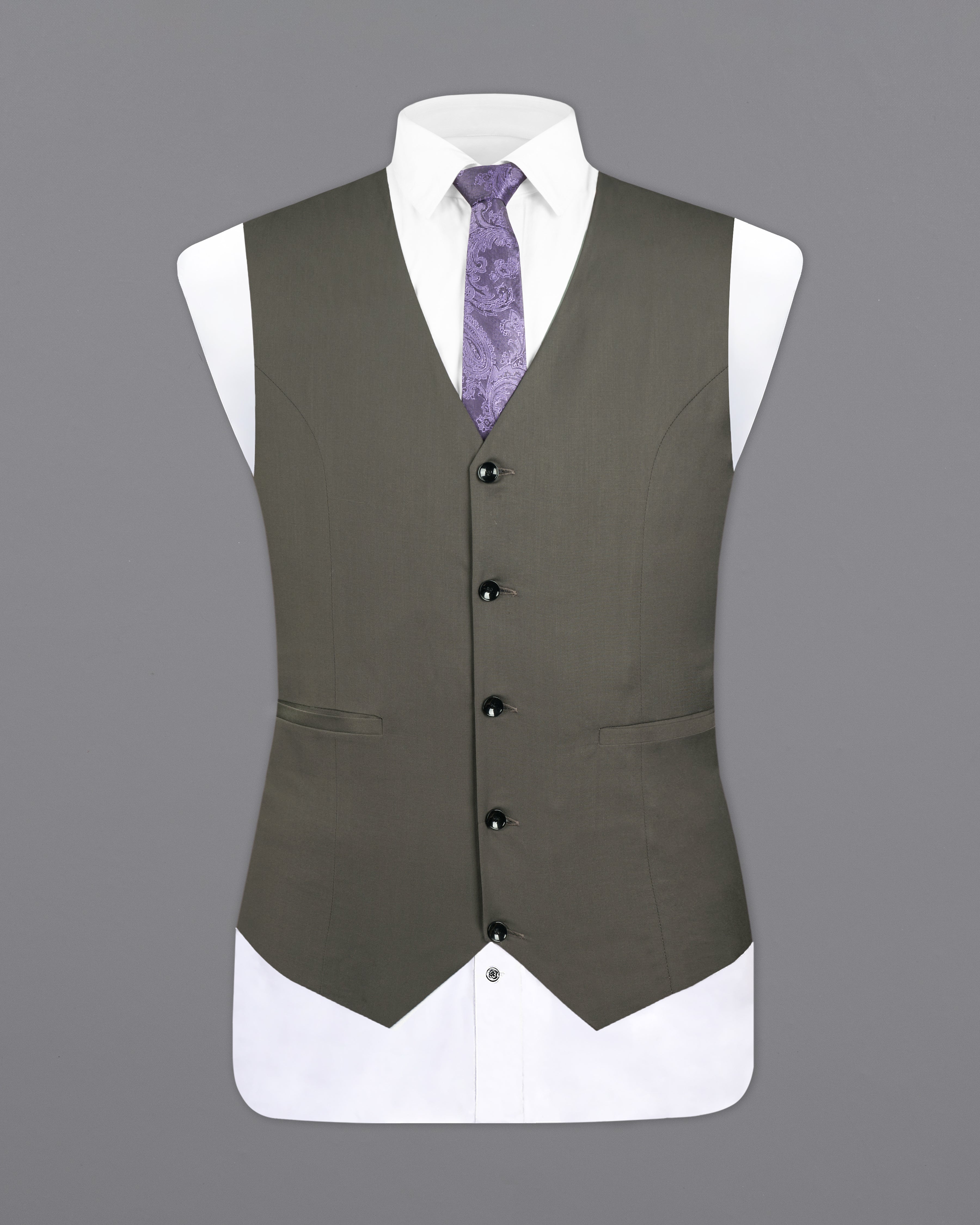 Kelp Gray Solid Waistcoat V2712-36, V2712-38, V2712-40, V2712-42, V2712-44, V2712-46, V2712-48, V2712-50, V2712-52, V2712-54, V2712-56, V2712-58, V2712-60