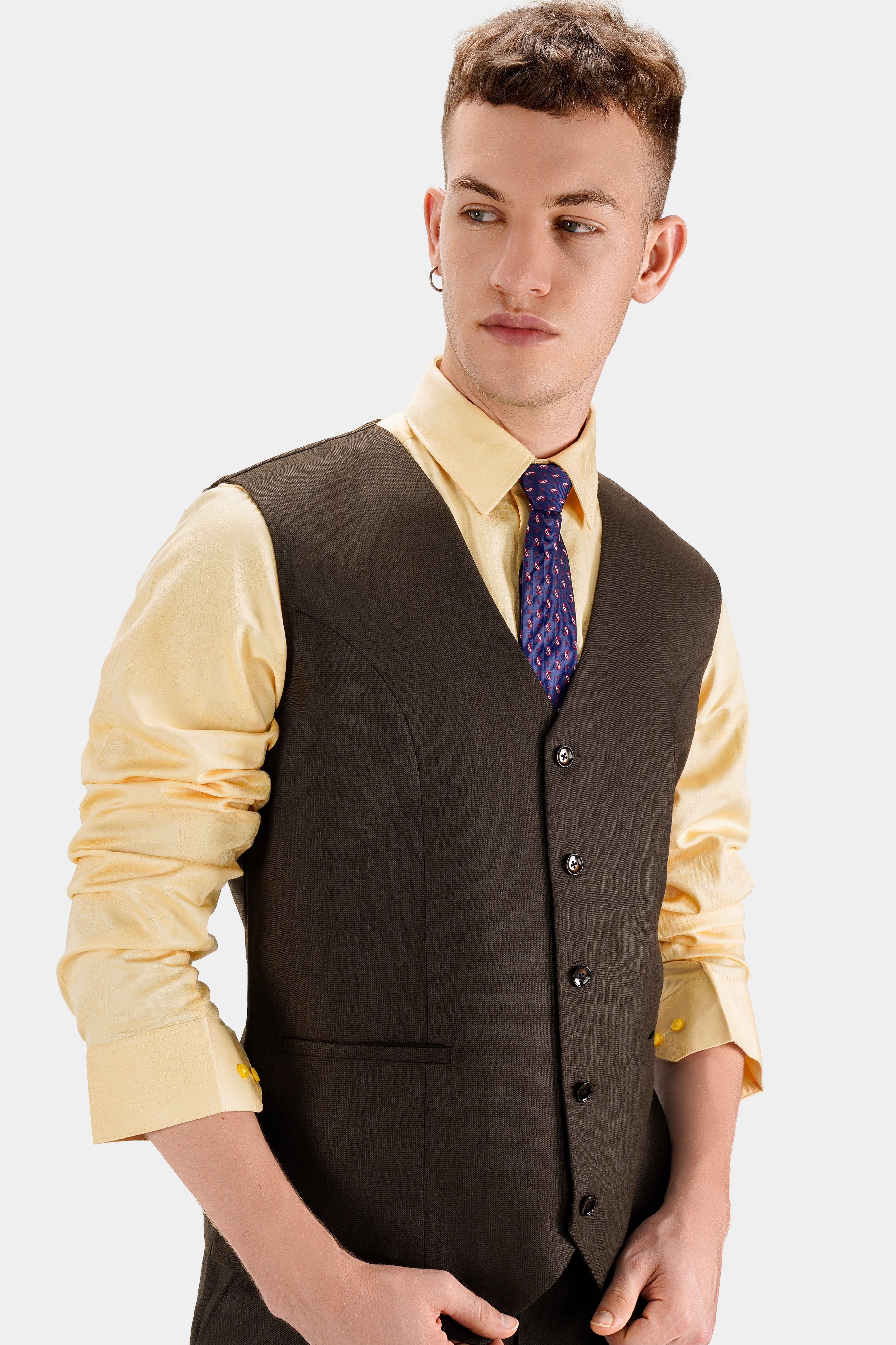 Zeus Brown Wool Rich Waistcoat V2740-36, V2740-38, V2740-40, V2740-42, V2740-44, V2740-46, V2740-48, V2740-50, V2740-52, V2740-54, V2740-56, V2740-58, V2740-60